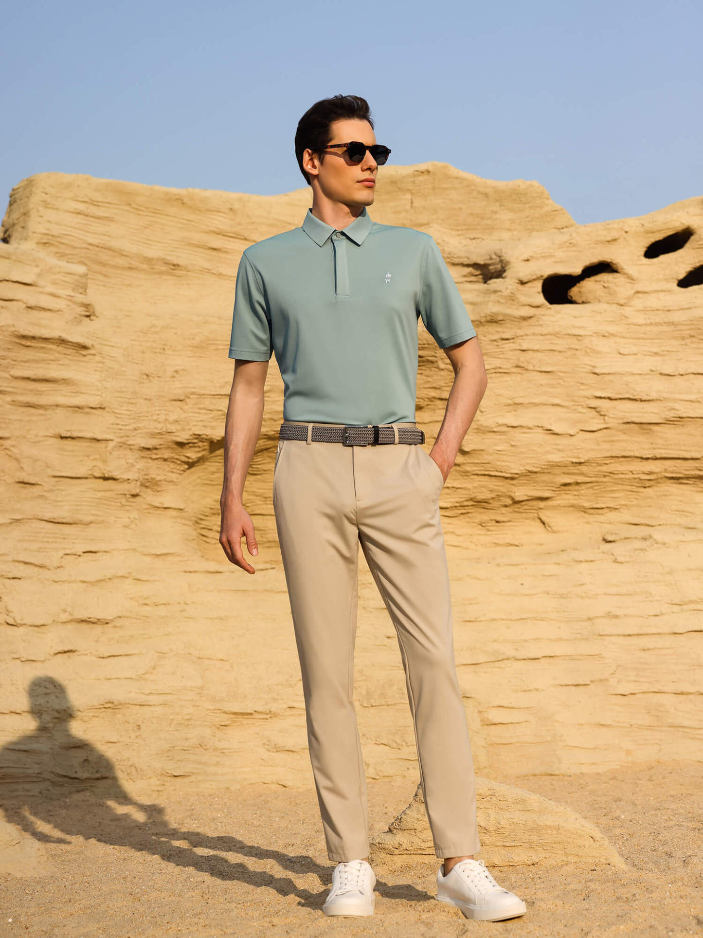 Mako Green High-Stretch Short-Sleeve Polo