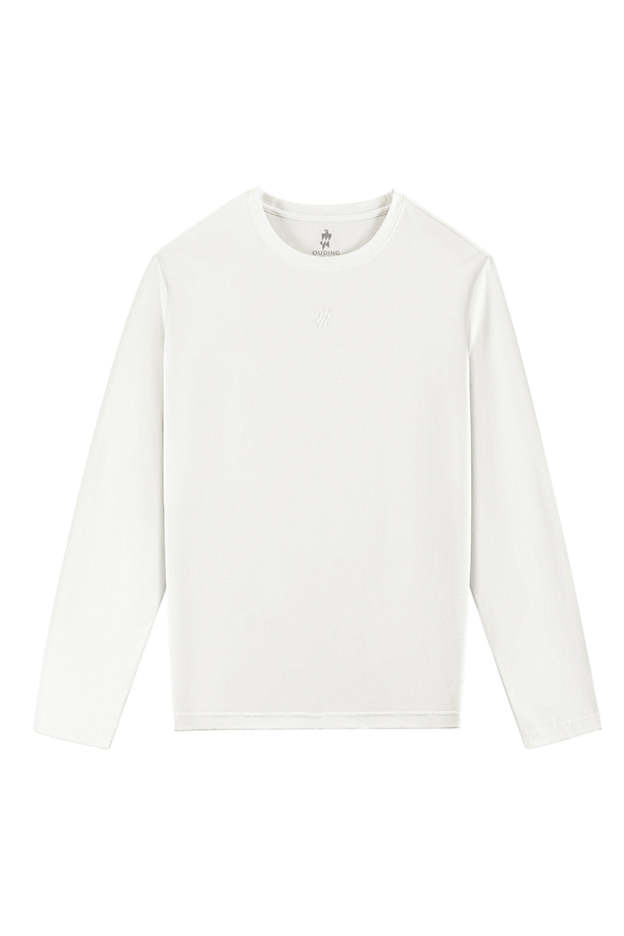 Late Fall White Crew Neck Stretch Polo Shirt-OWN DREAM Shirts