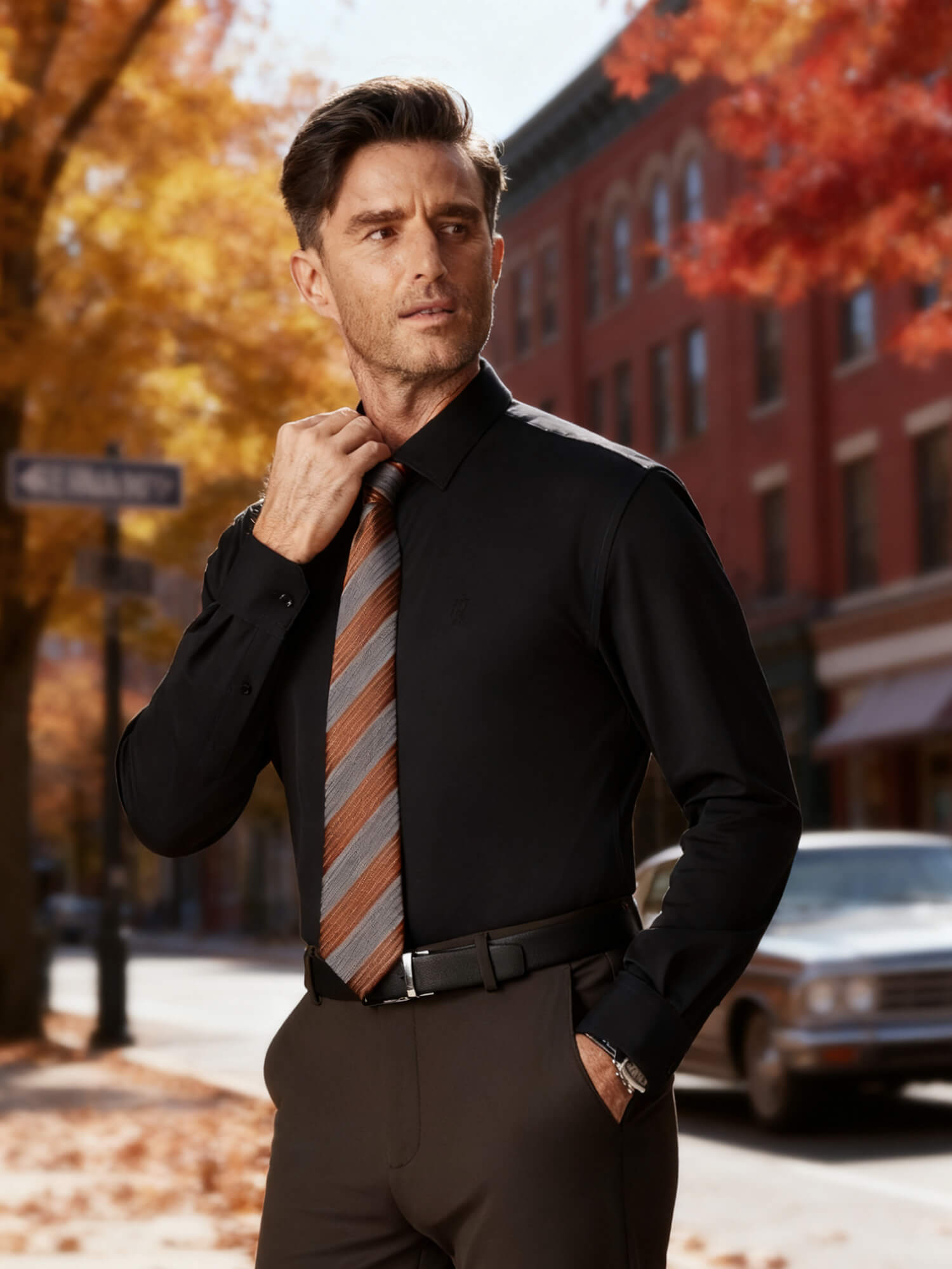 Ocean Teal Wool Check High-Stretch Shirt-Own Dream Shirts-Dress Shirts for Men