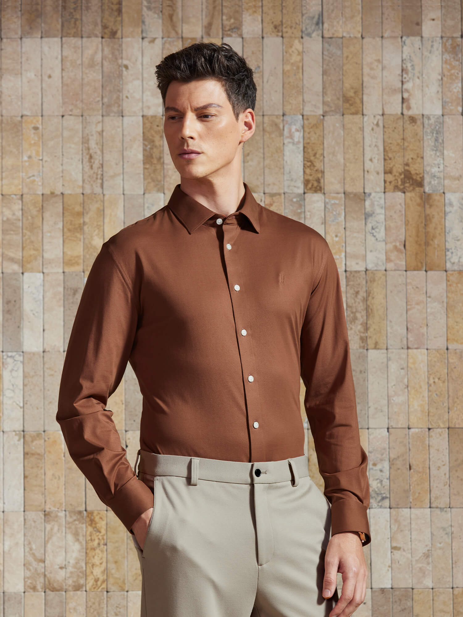 Sunset Orange Stretch Shirt