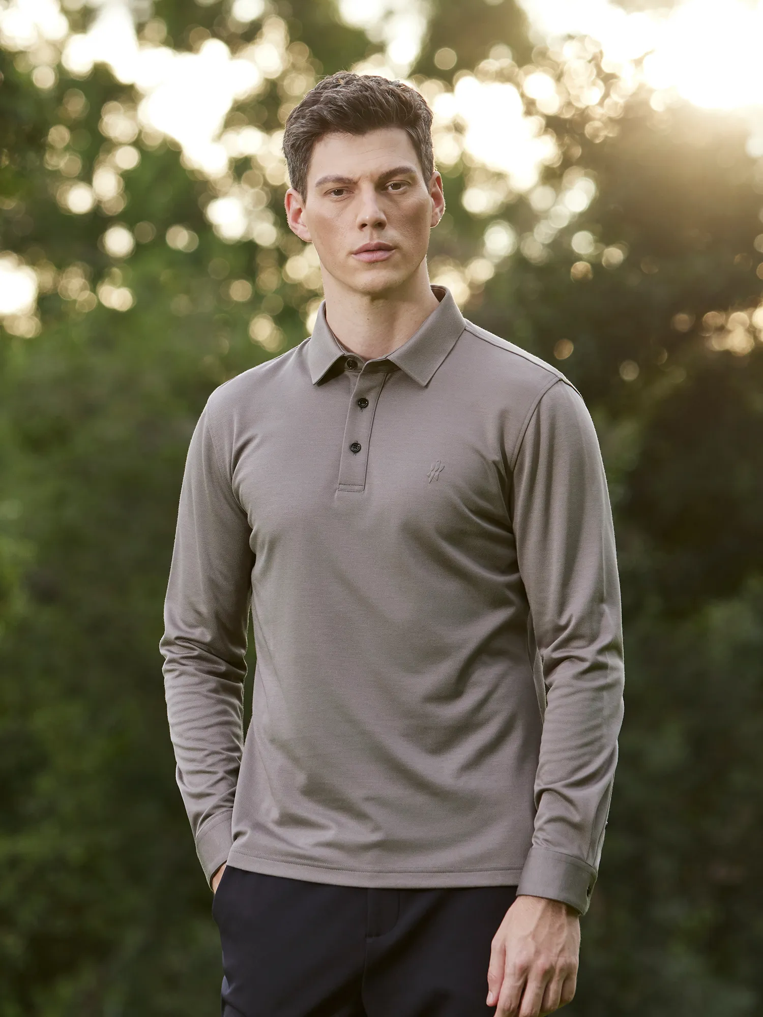 WarmTech Max Silk Cashmere Gray Stretch Polo