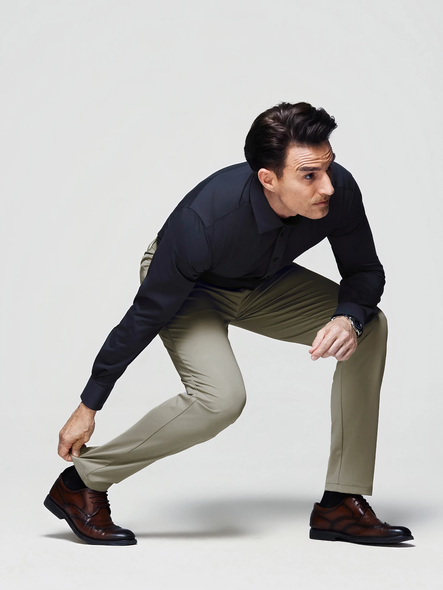 Golden Sand Khaki Stretch Casual Pants