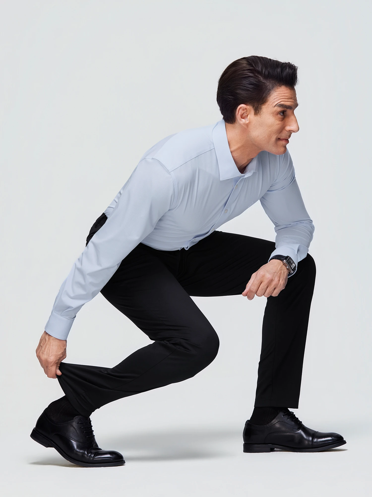 Ink Blue Stretch Casual Pants