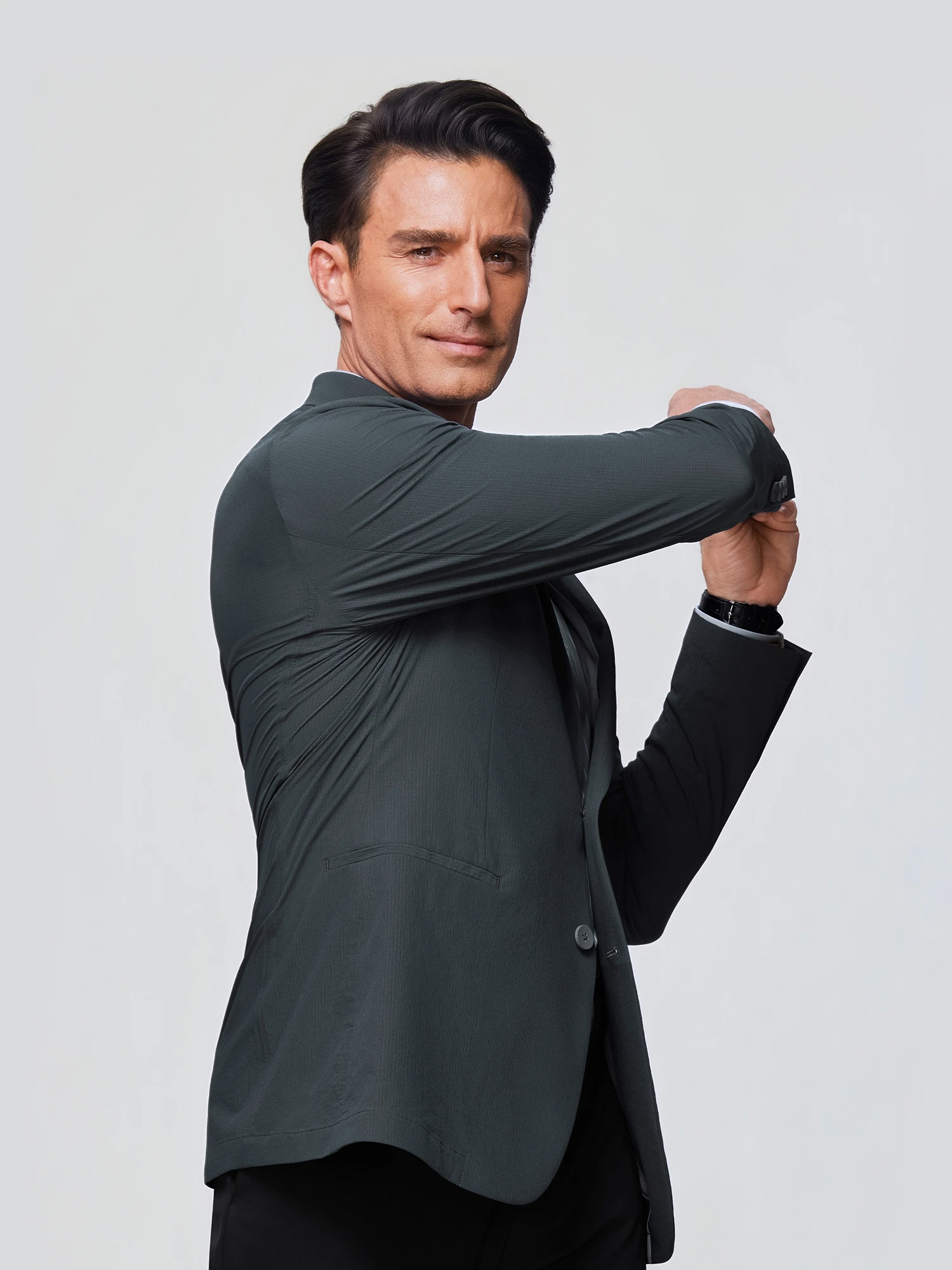 Cloud Gray Stretch Blazer