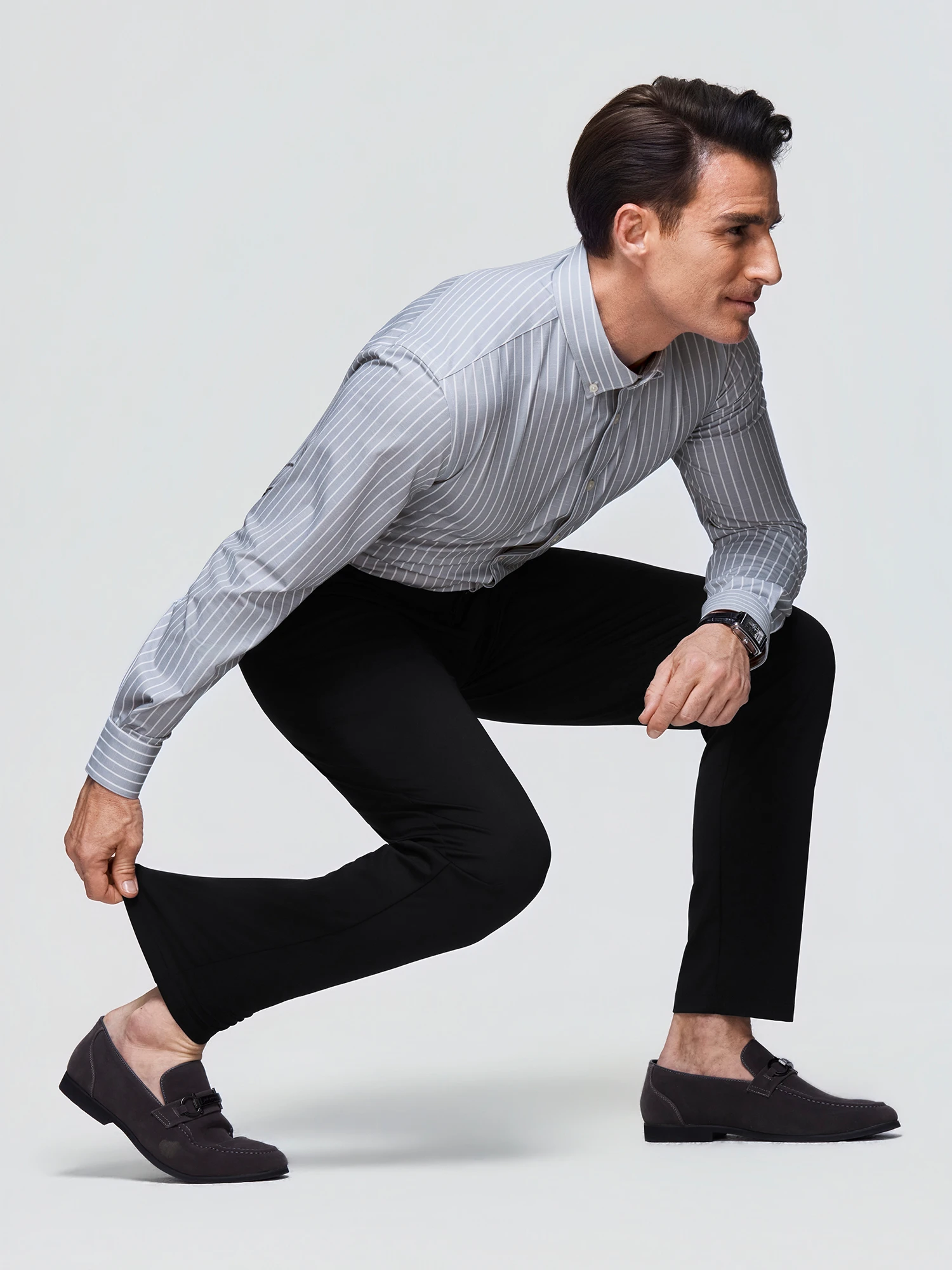 Ink Black Stretch Casual Pants