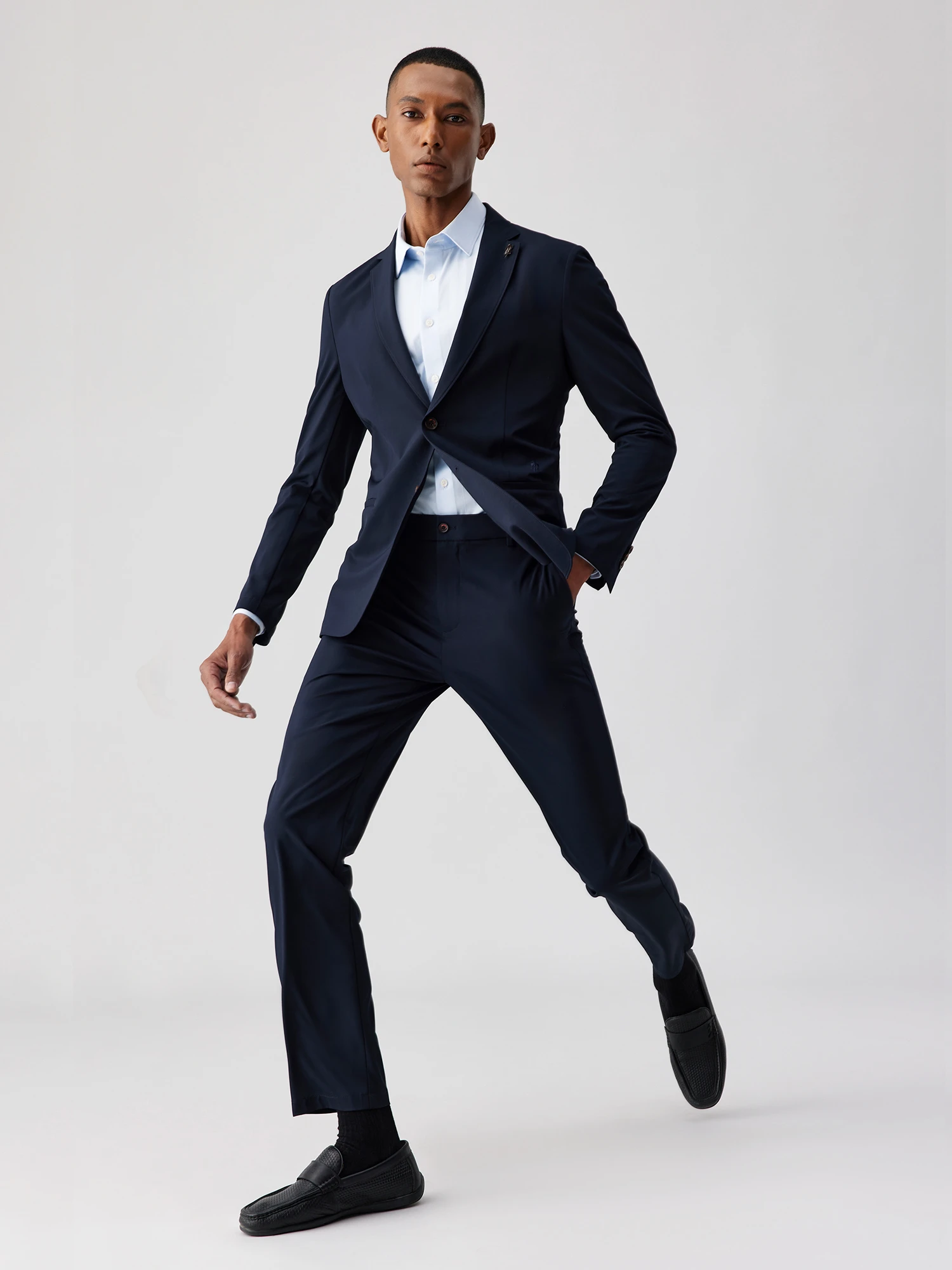 Deep Navy Stretch Blazer