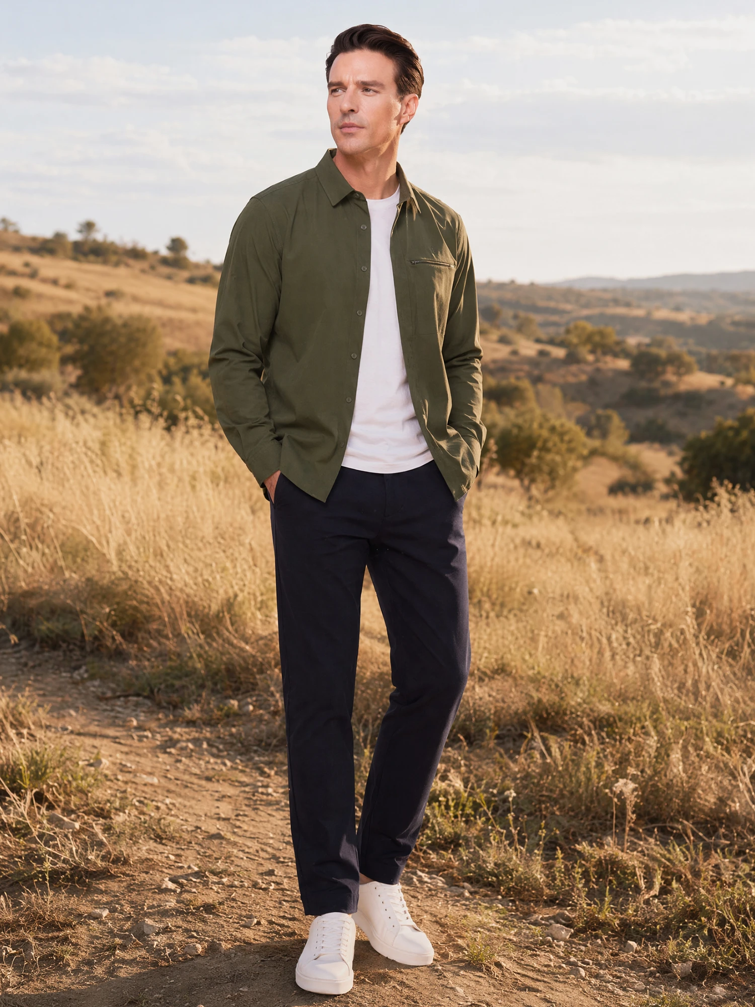 Trail Teal Travel Stretch Shirt