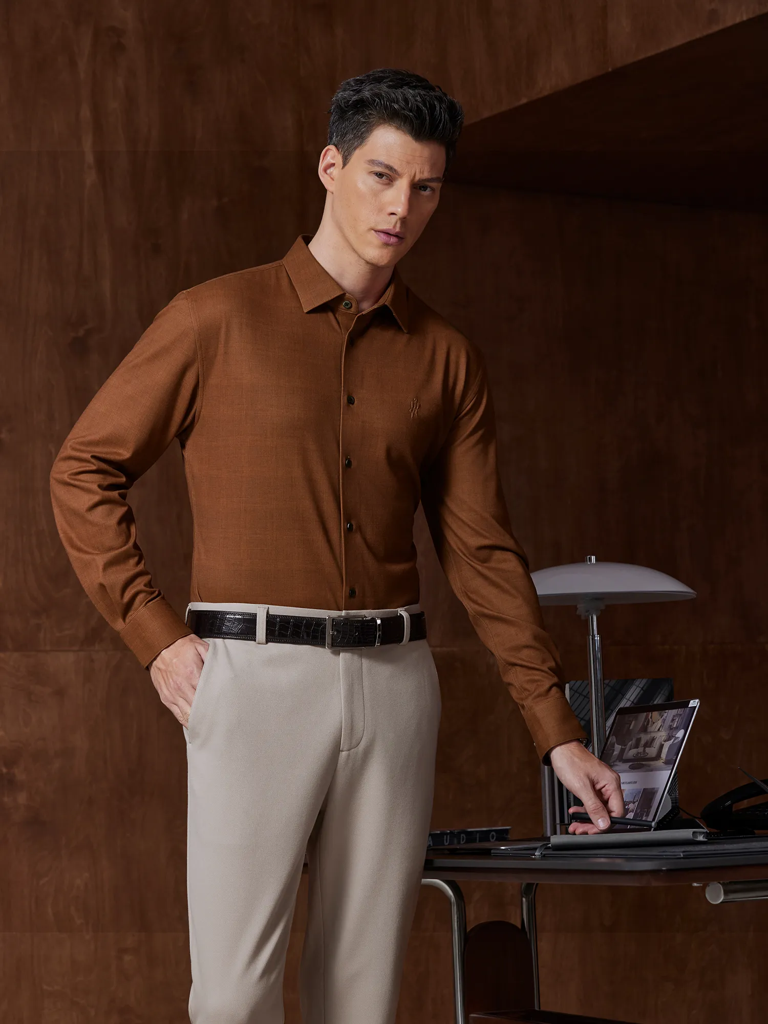 WarmTech Ultra Ember Orange Cashmere Stretch Shirt