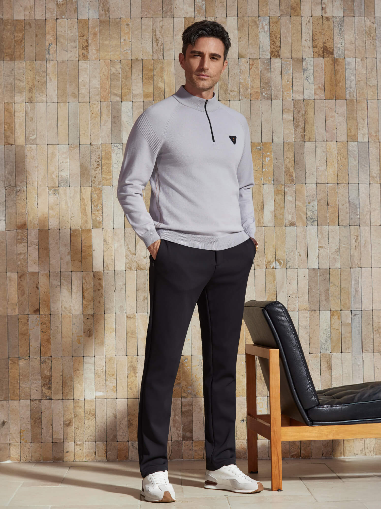 Carbon Black Stretch Pants-Own Dream Shirts-Dress Shirts for Men