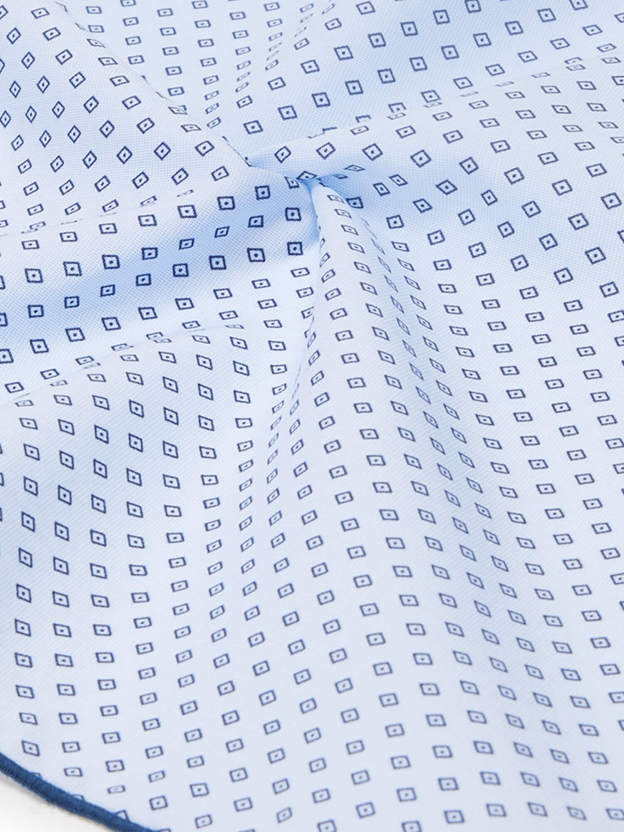 Tranquil Blue Diamond-Print Pocket Square-Own Dream Shirts-Dress Shirts for Men