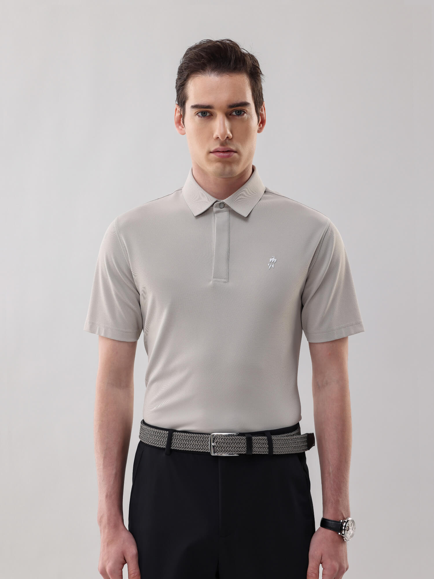 Mineral Gray High-Stretch Polo