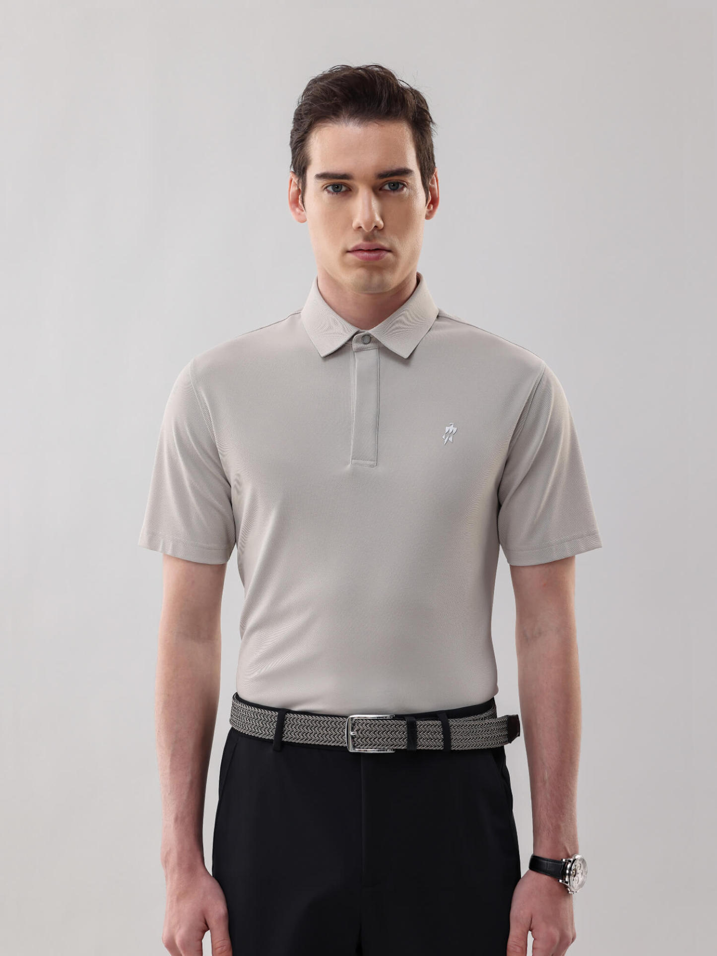 Mineral Gray High-Stretch Polo