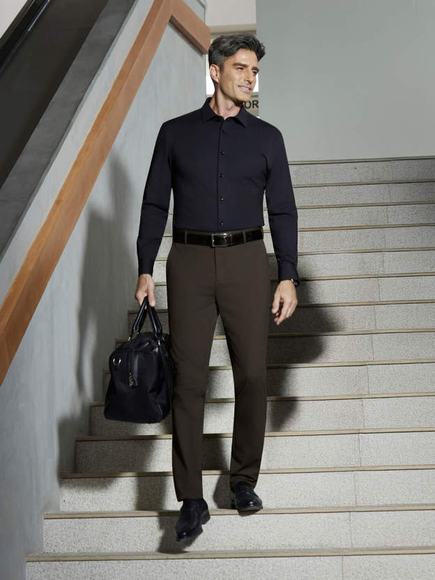 Autumn Brown High-Stretch Pants-Own Dream Shirts-Dress Shirts for Men