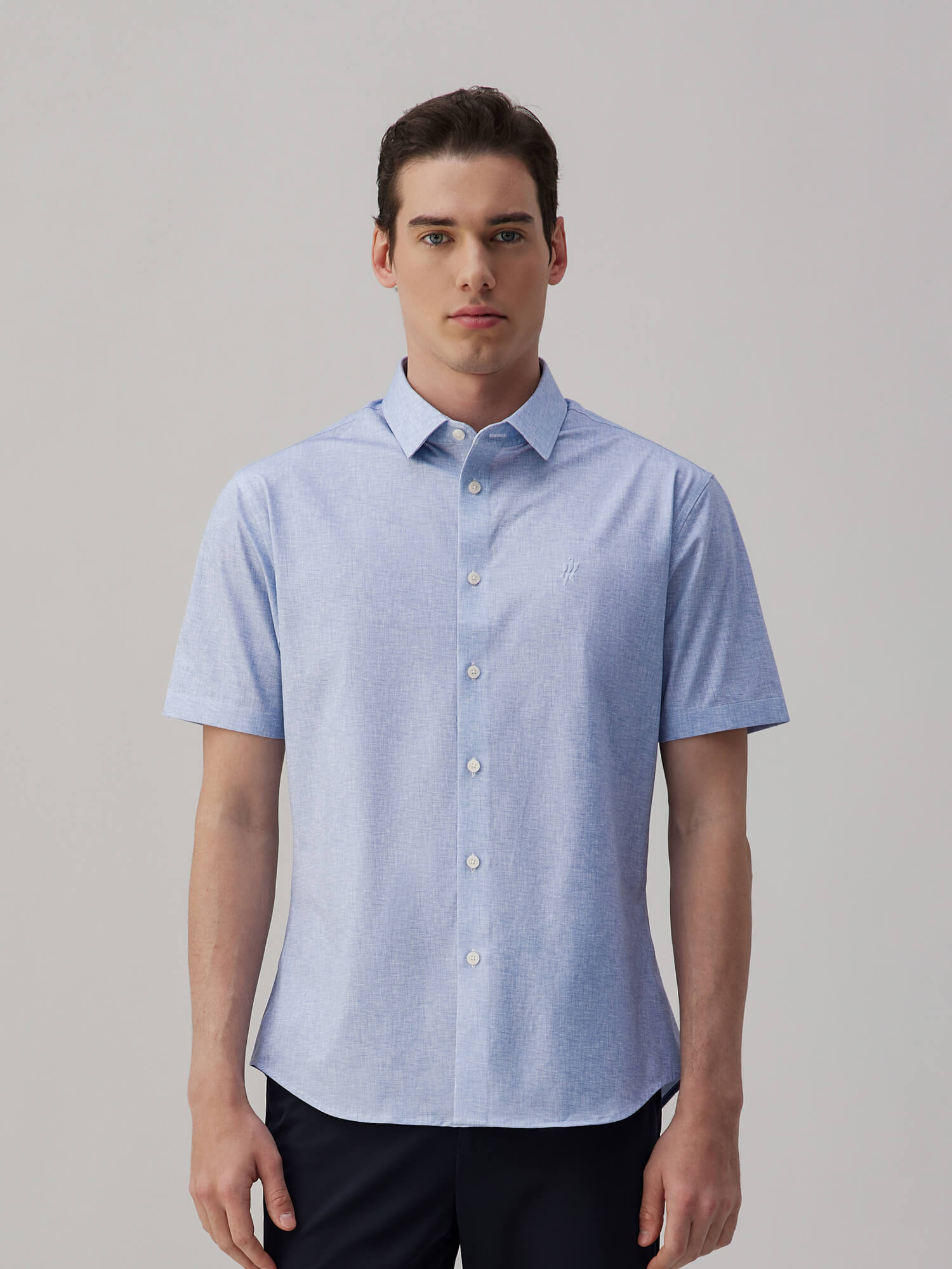 Meridian Gray High-Stretch Stort-Sleeve Shirt 