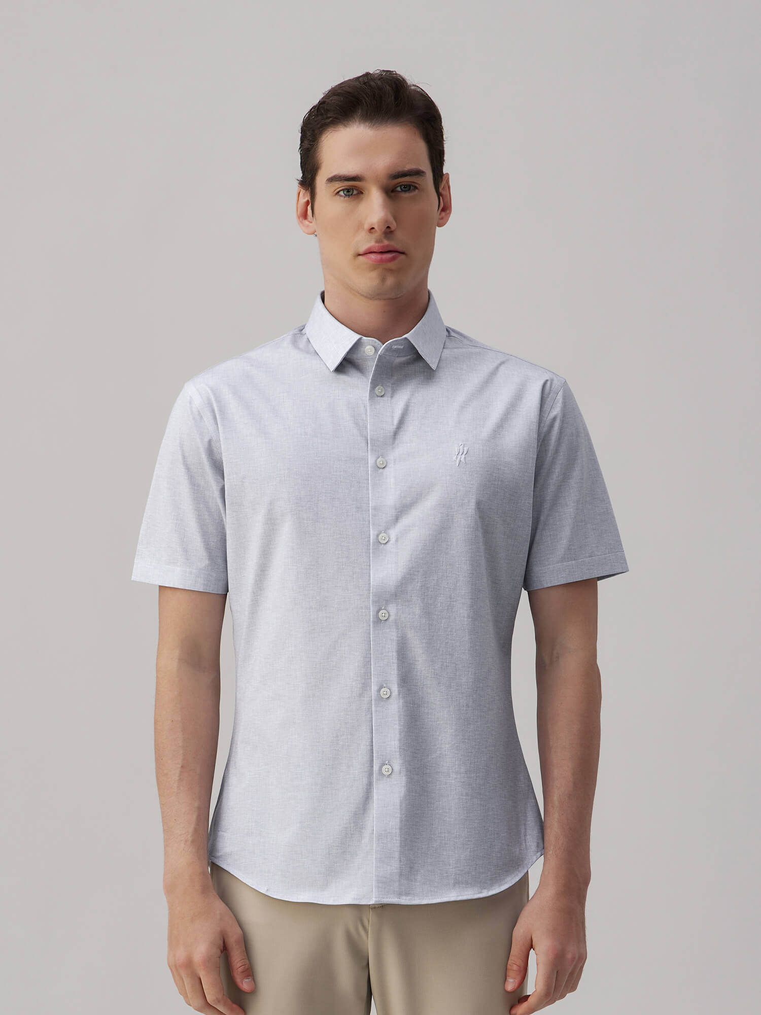Moonrock Gray High-Stretch Short-Sleeve Shirt 