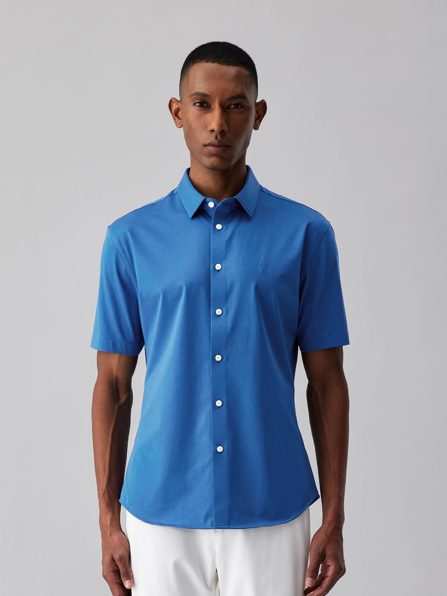 Jade J30 Crystal Blue High-Stretch Short-Sleeve Shirt