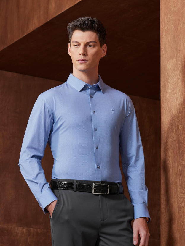Ocean Blue High-Stretch Shirt​-Own Dream Shirts-Dress Shirts for Men
