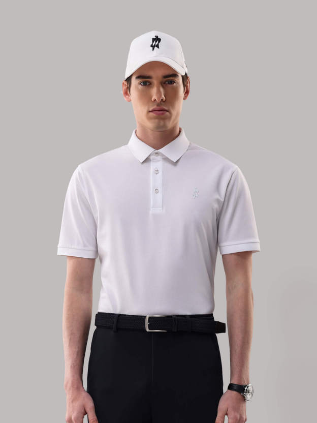 Ivory White High-Stretch Polo