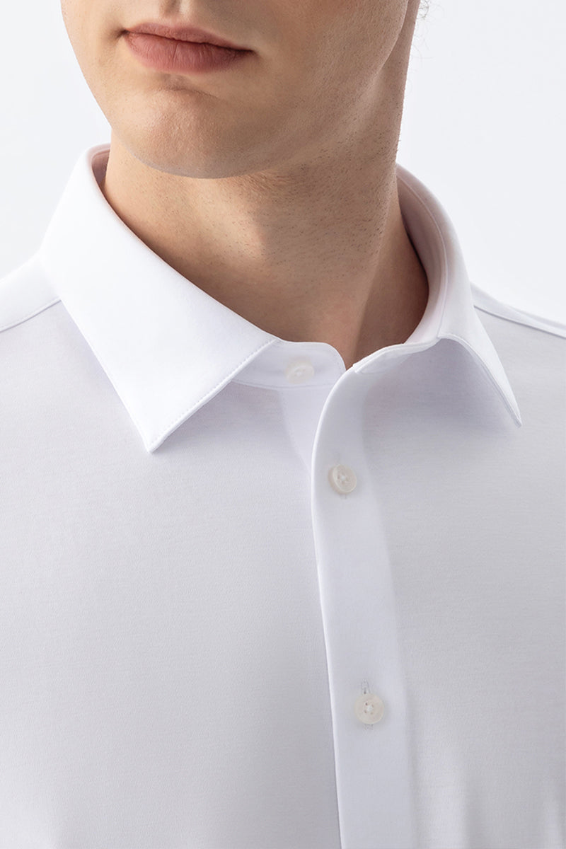 Non-Iron Stretch Supima White Short Sleeve Shirt-OWN DREAM Shirts
