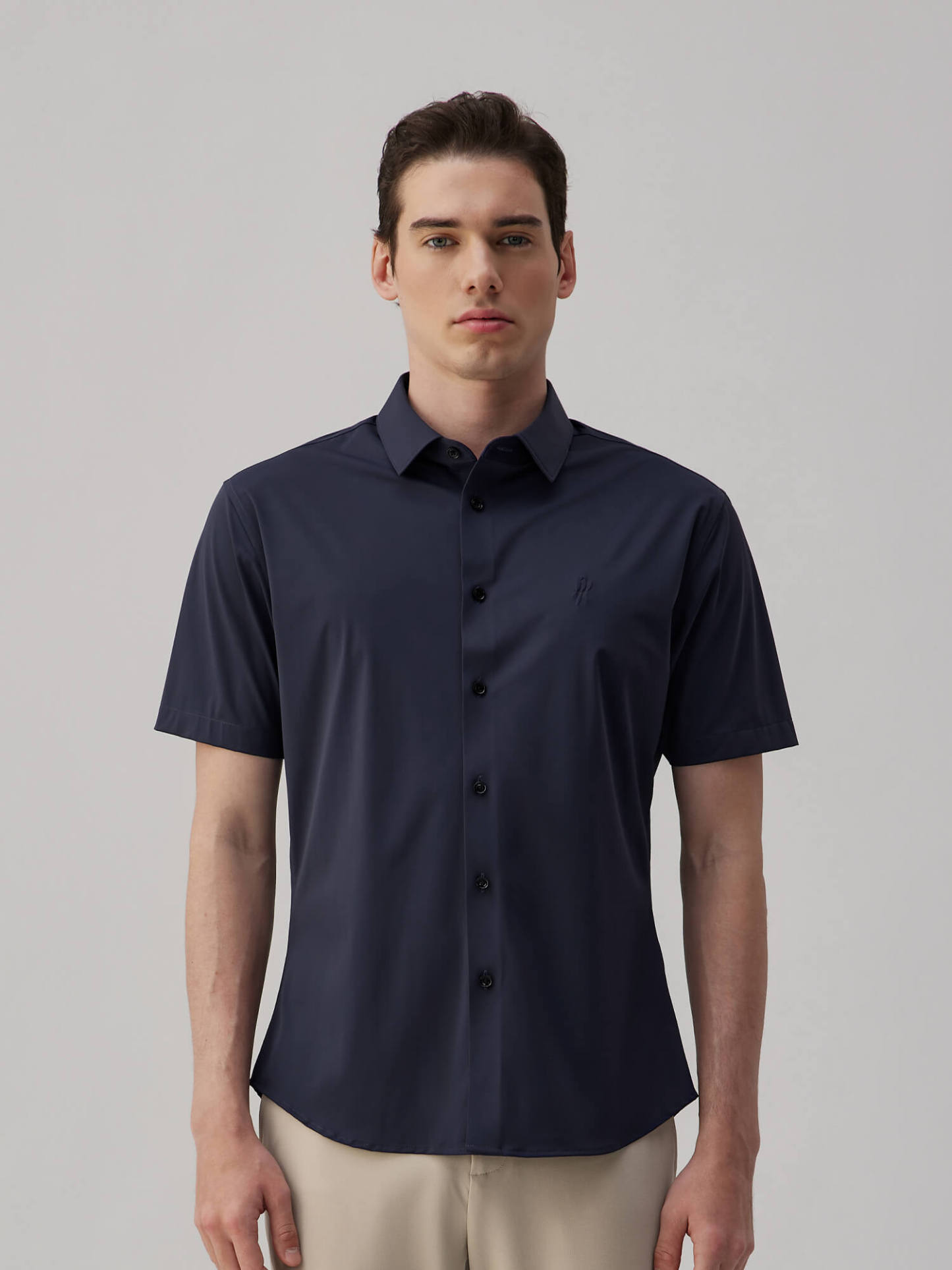 Seabourn Blue High-Stretch Short-Sleeve Shirt
