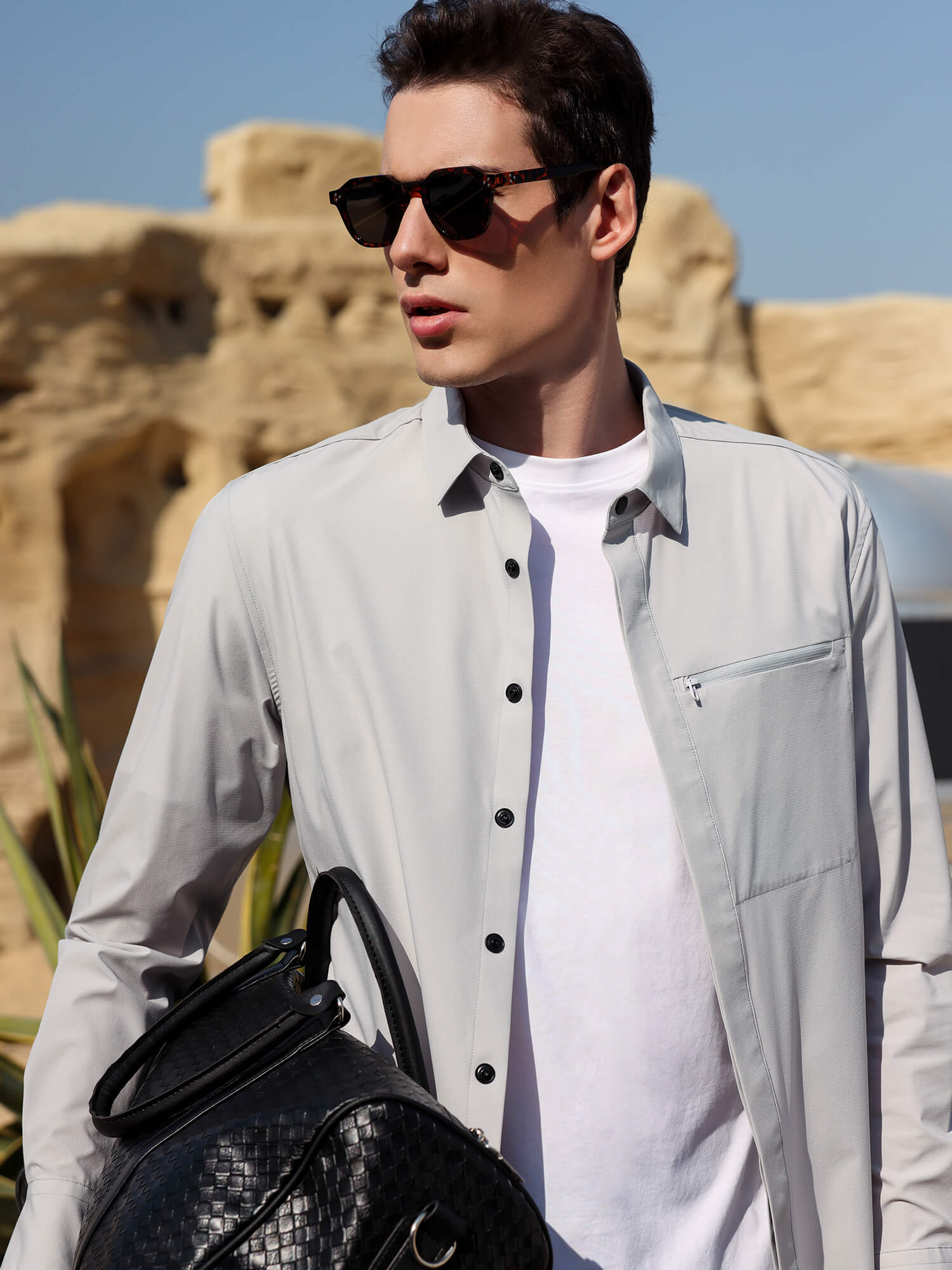 Titanium Grey High-Stretch Performance Shirt