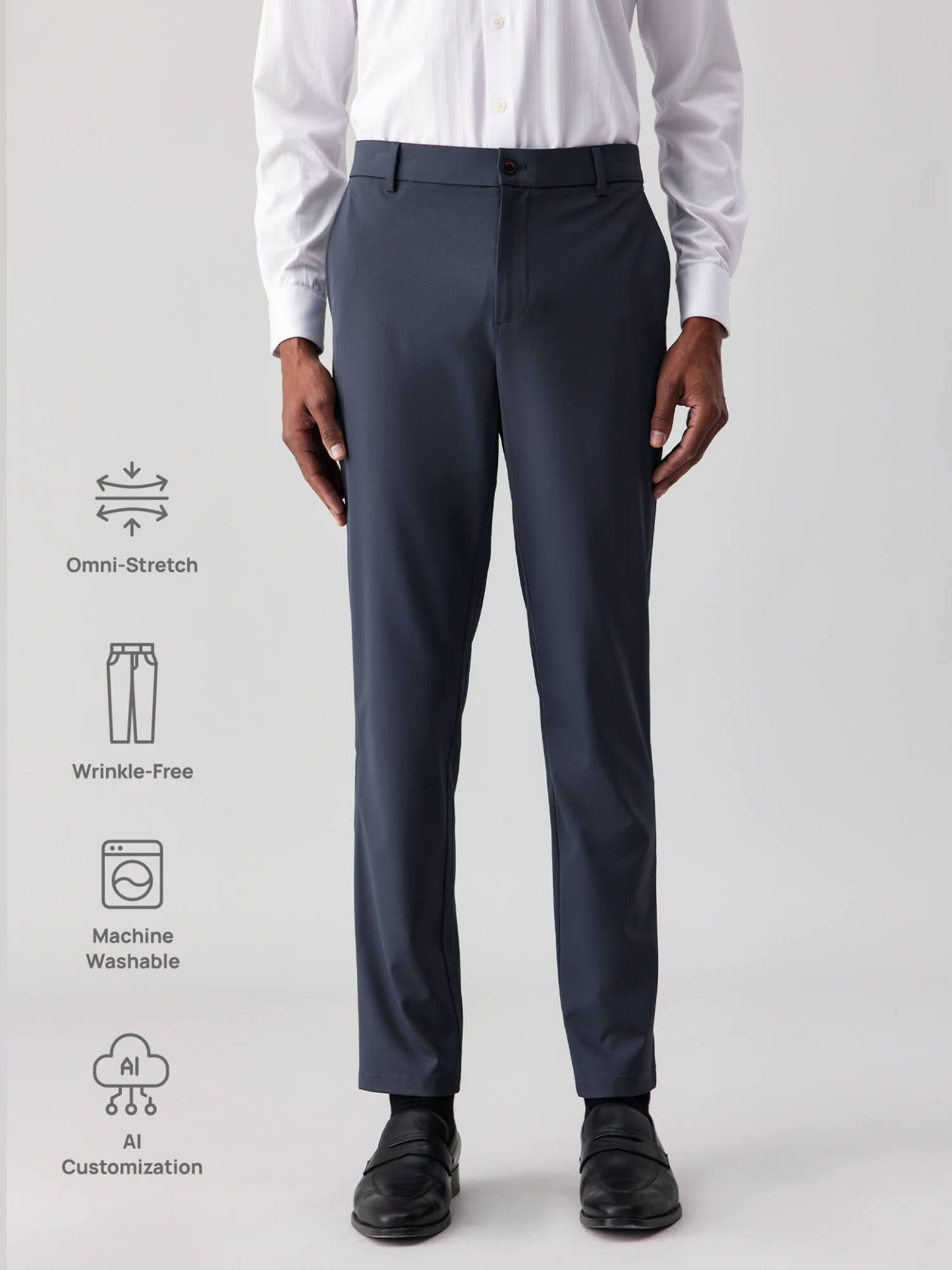 Sea Mist Gray Stretch Casual Pants