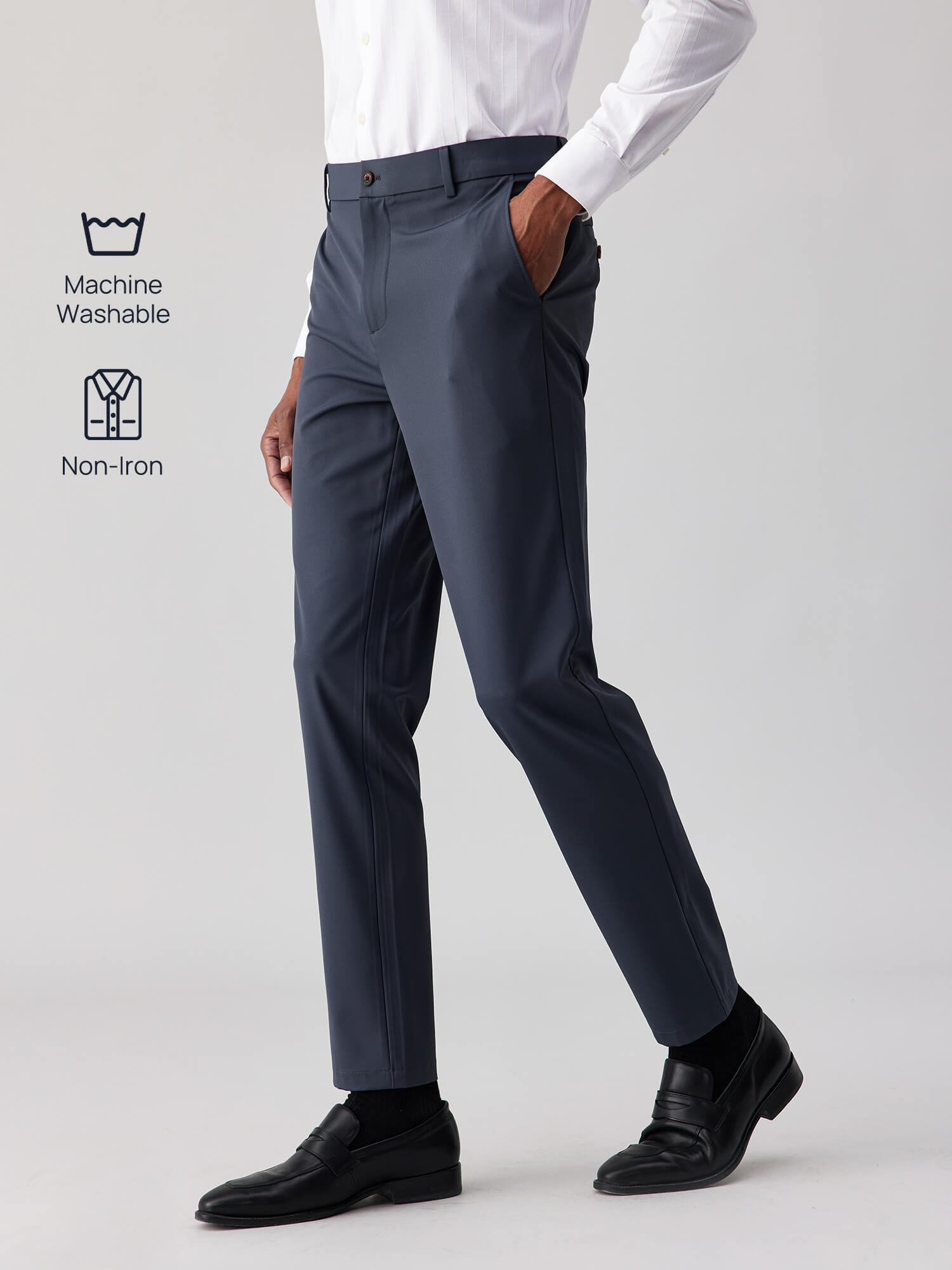 Sea Mist Gray Stretch Casual Pants