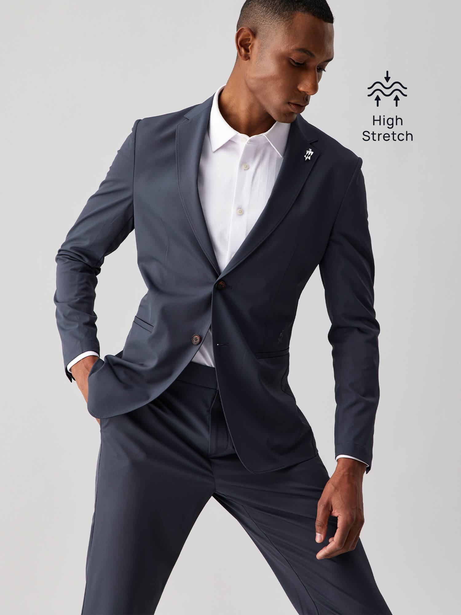 Sea Mist Gray Stretch Casual Pants
