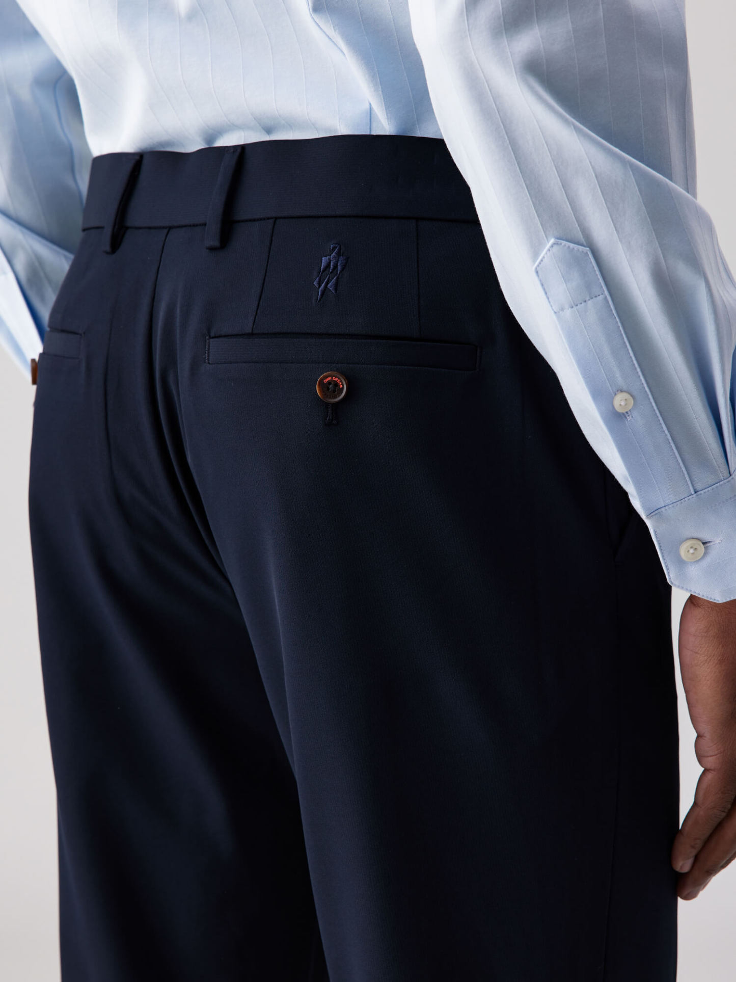 Deep Ocean Blue Stretch Casual Pants