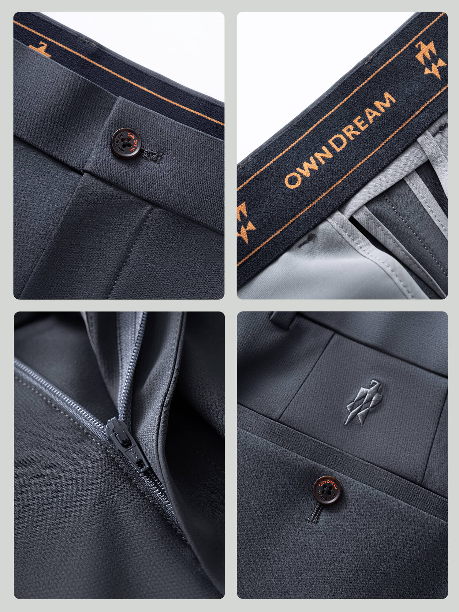 Deep Ocean Blue Stretch Casual Pants-Own Dream Shirts-Dress Shirts for Men