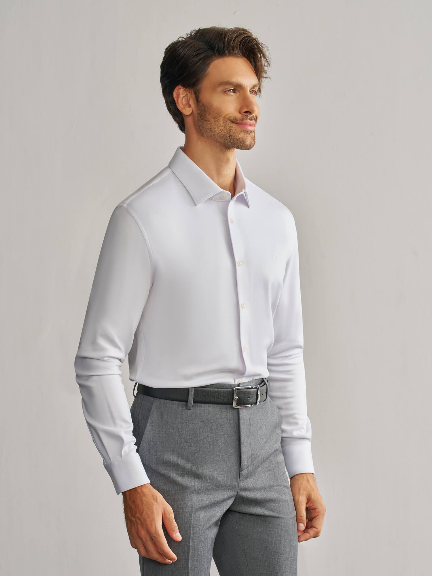 OWN DREAM Luxurious Soft White Stretch Shirt