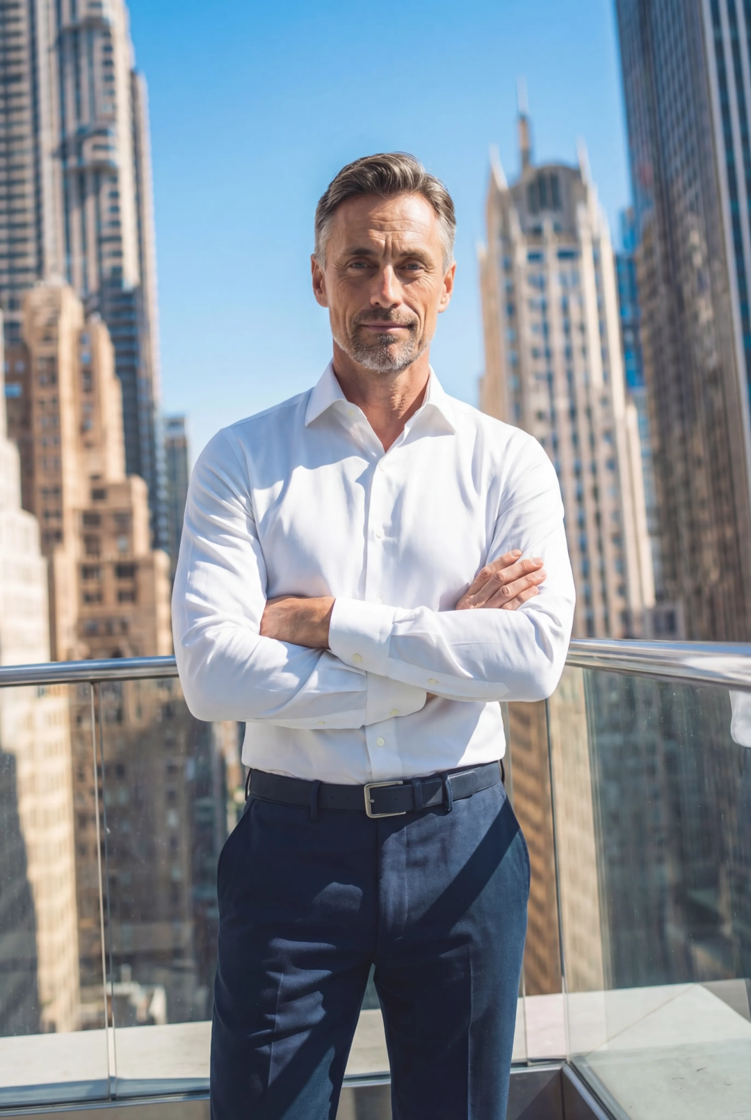 Prima shirt worn in a city business setting