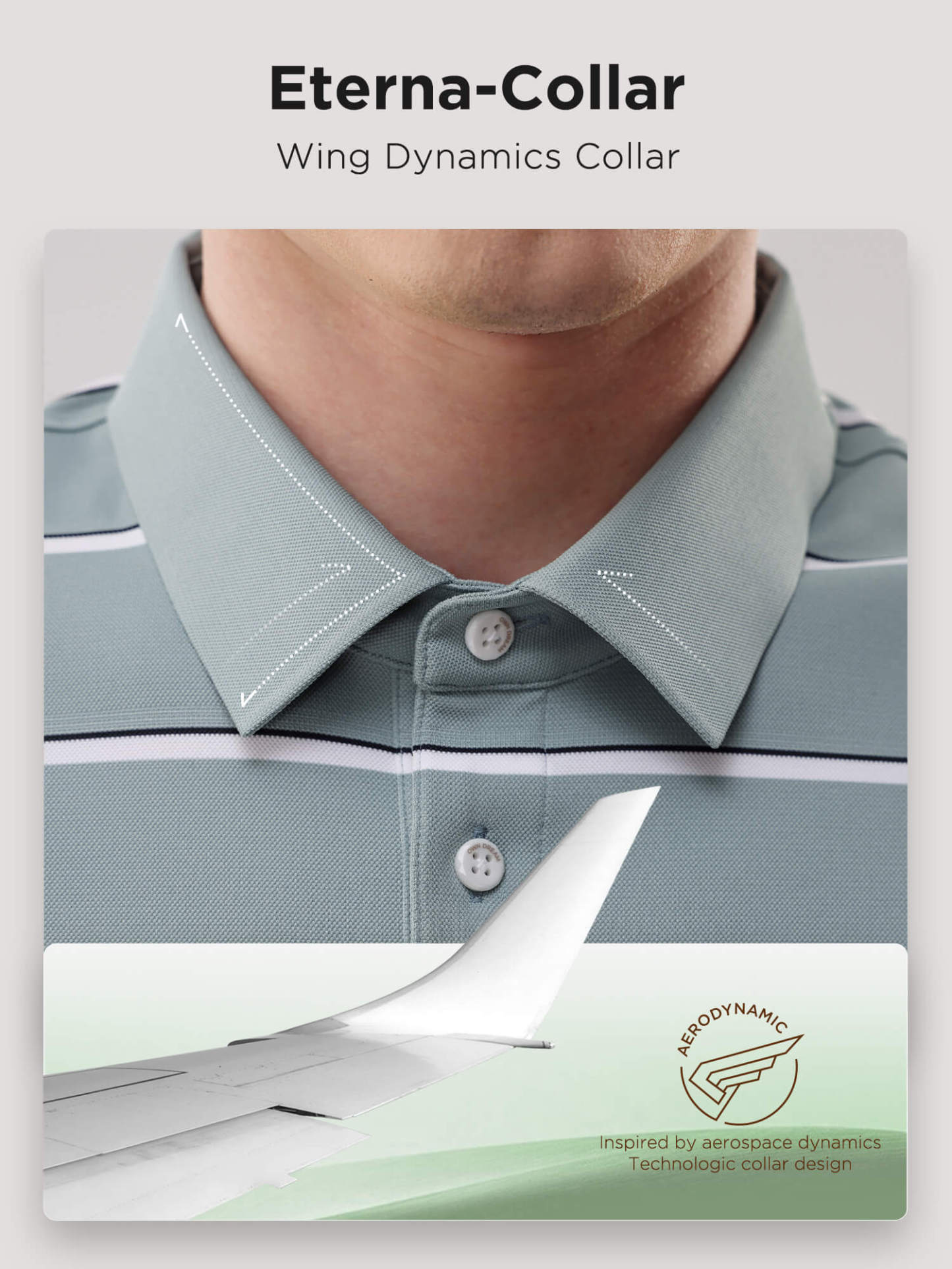 Meadow Green Striped High-Stretch Polo