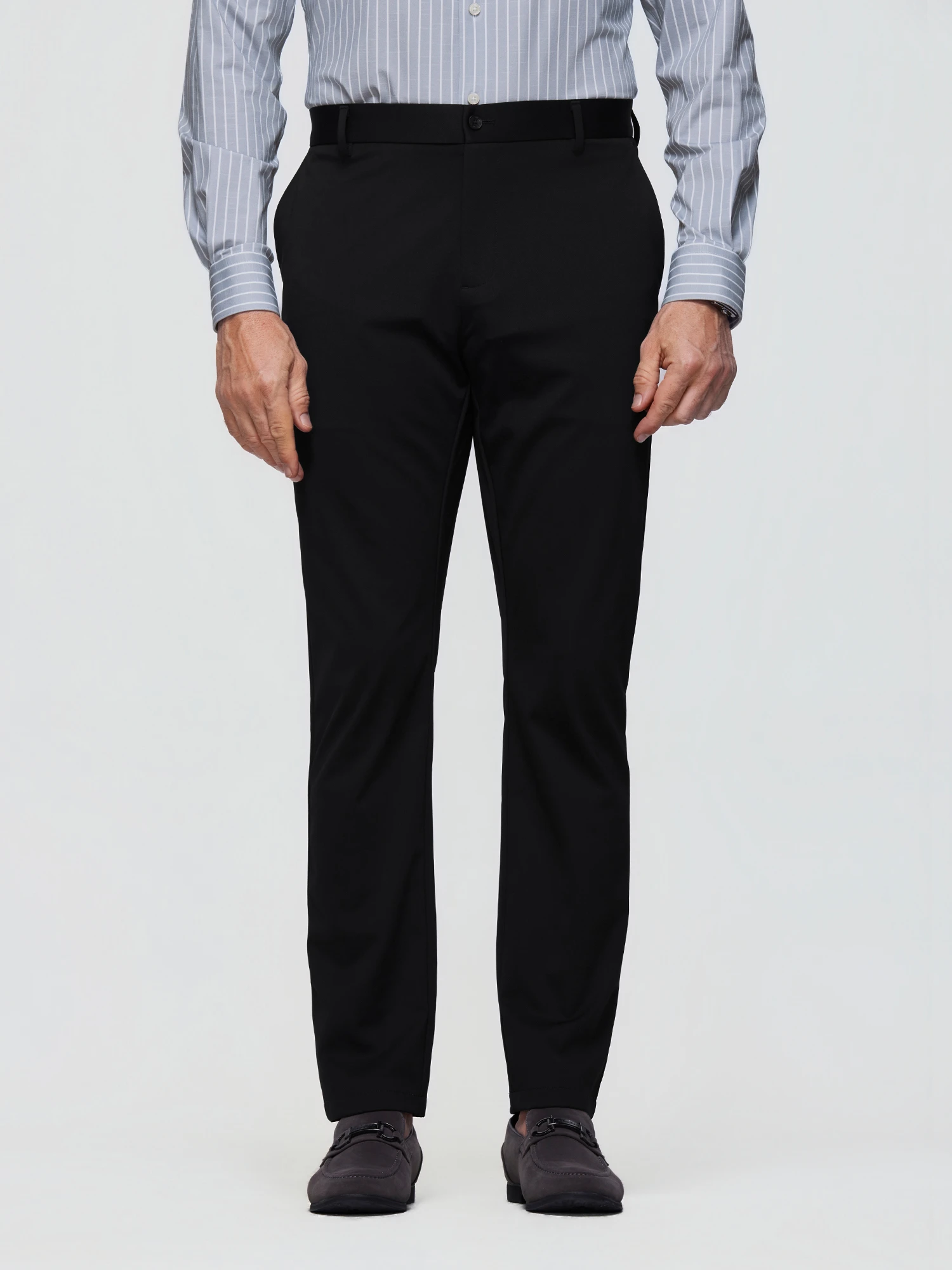Ink Black Stretch Casual Pants