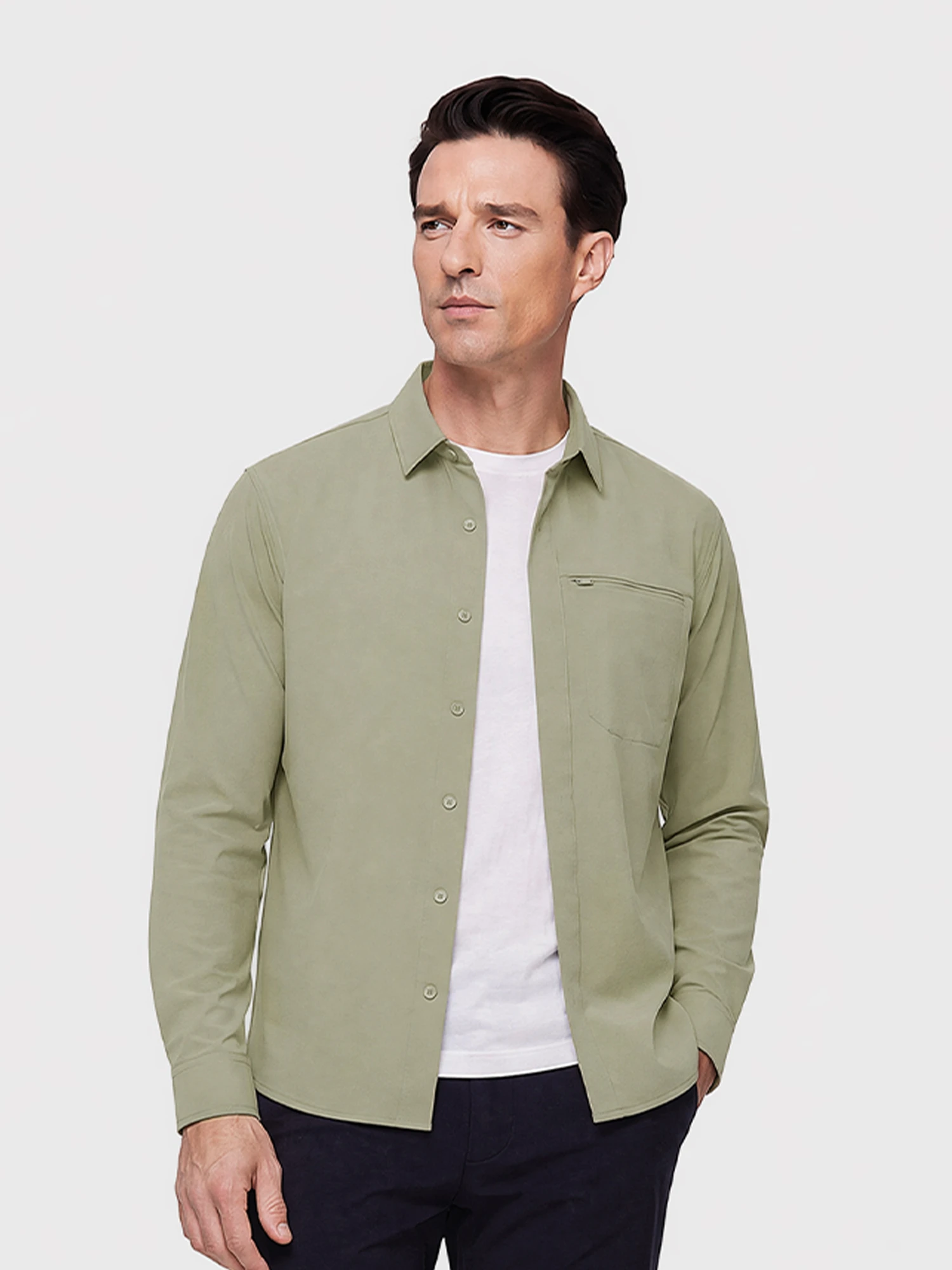 Desert Khaki Travel Stretch Shirt