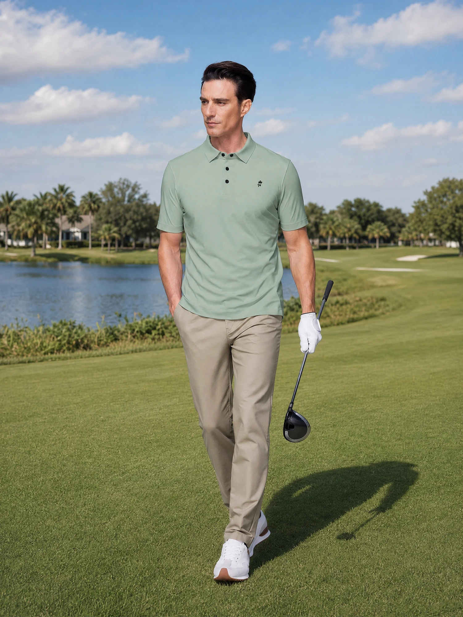 Clear Sky Blue Stretch Polo