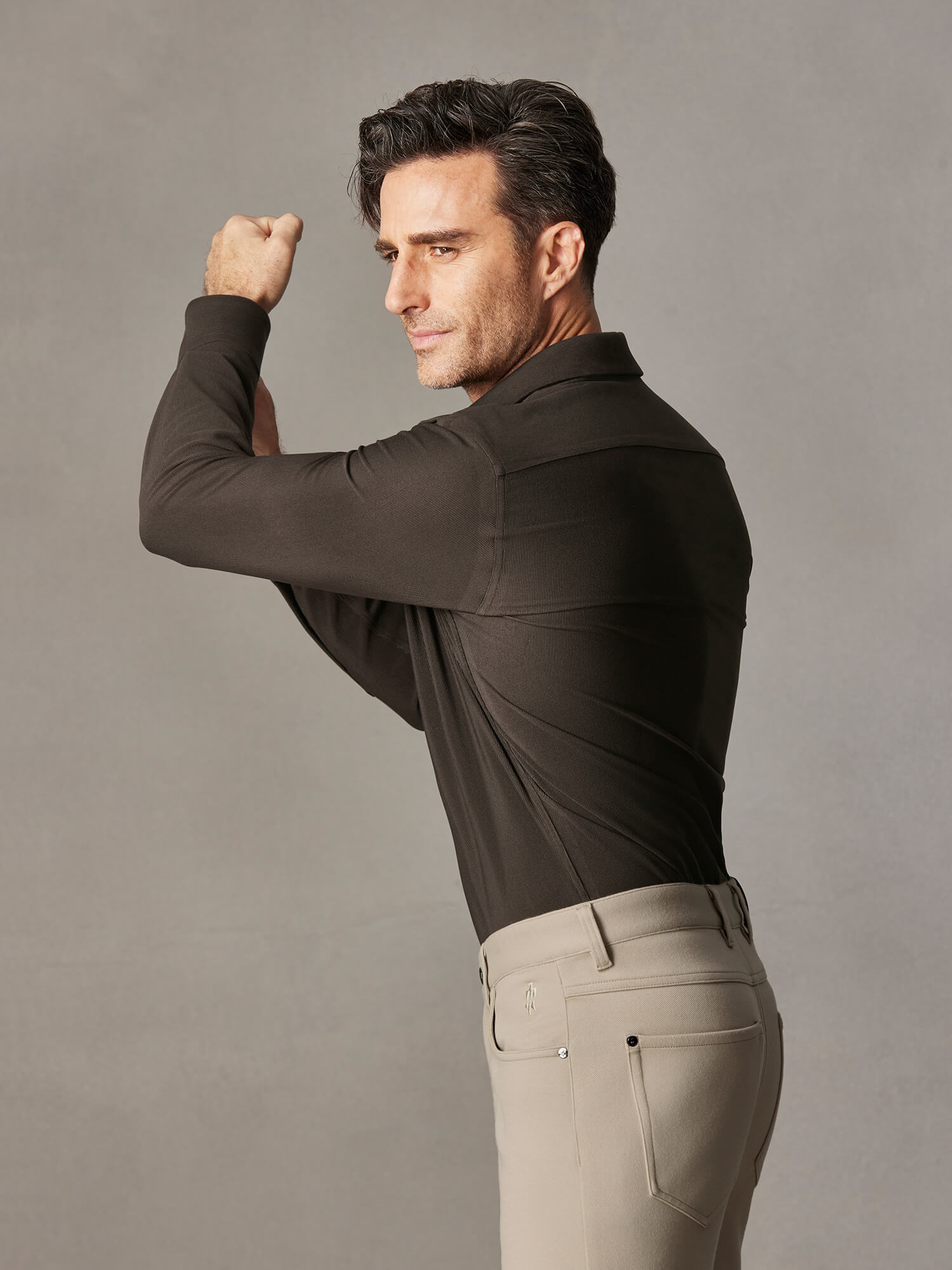 Mocha Brown Corduroy Stretch Shirt-Own Dream Shirts-Dress Shirts for Men