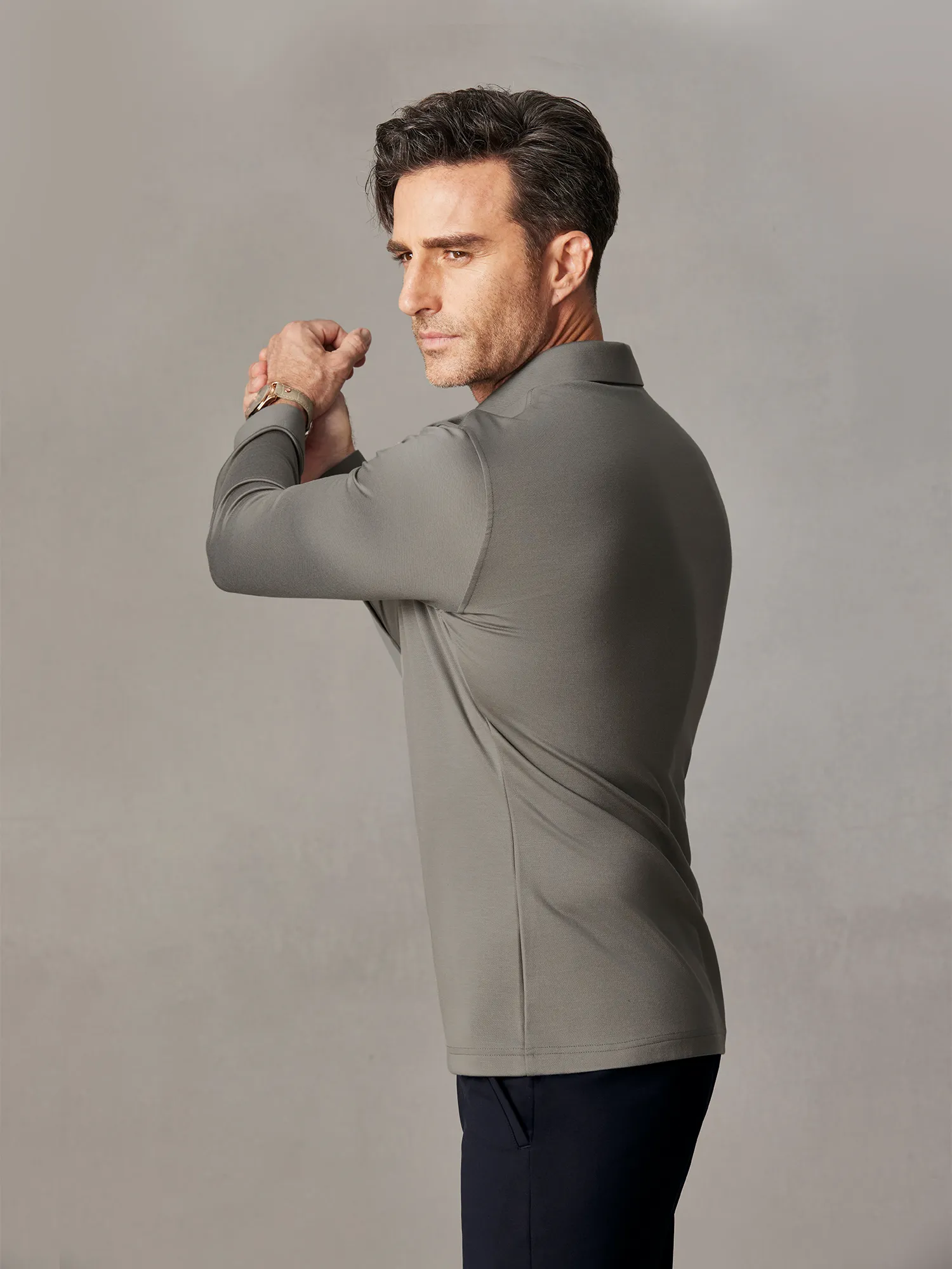 WarmTech Max Silk Cashmere Gray Stretch Polo
