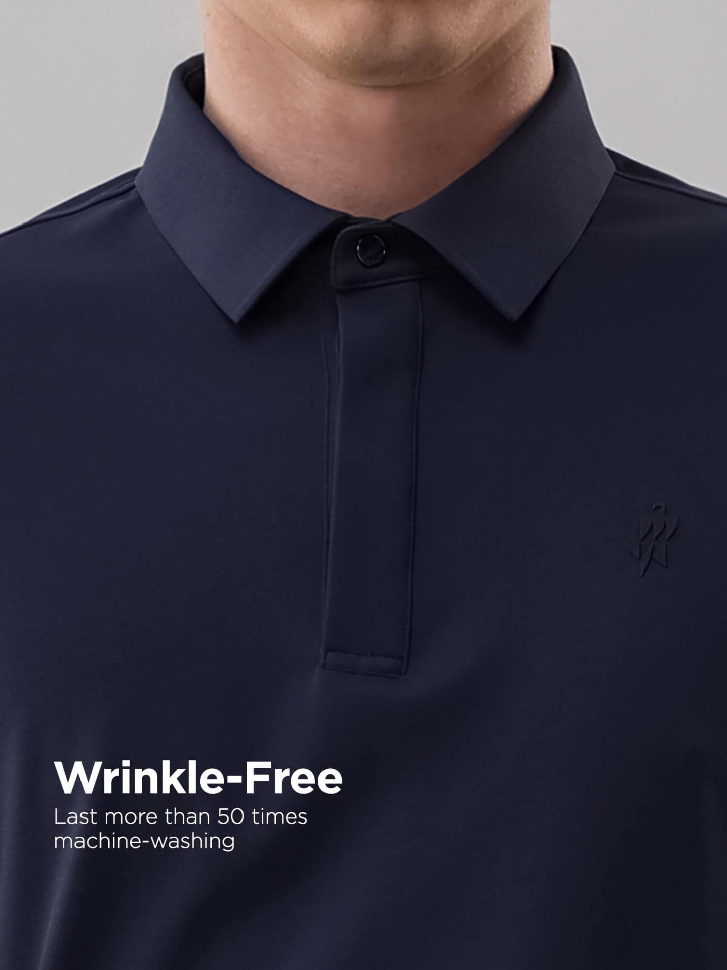 Jasper Navy Blue High-Stretch Polo