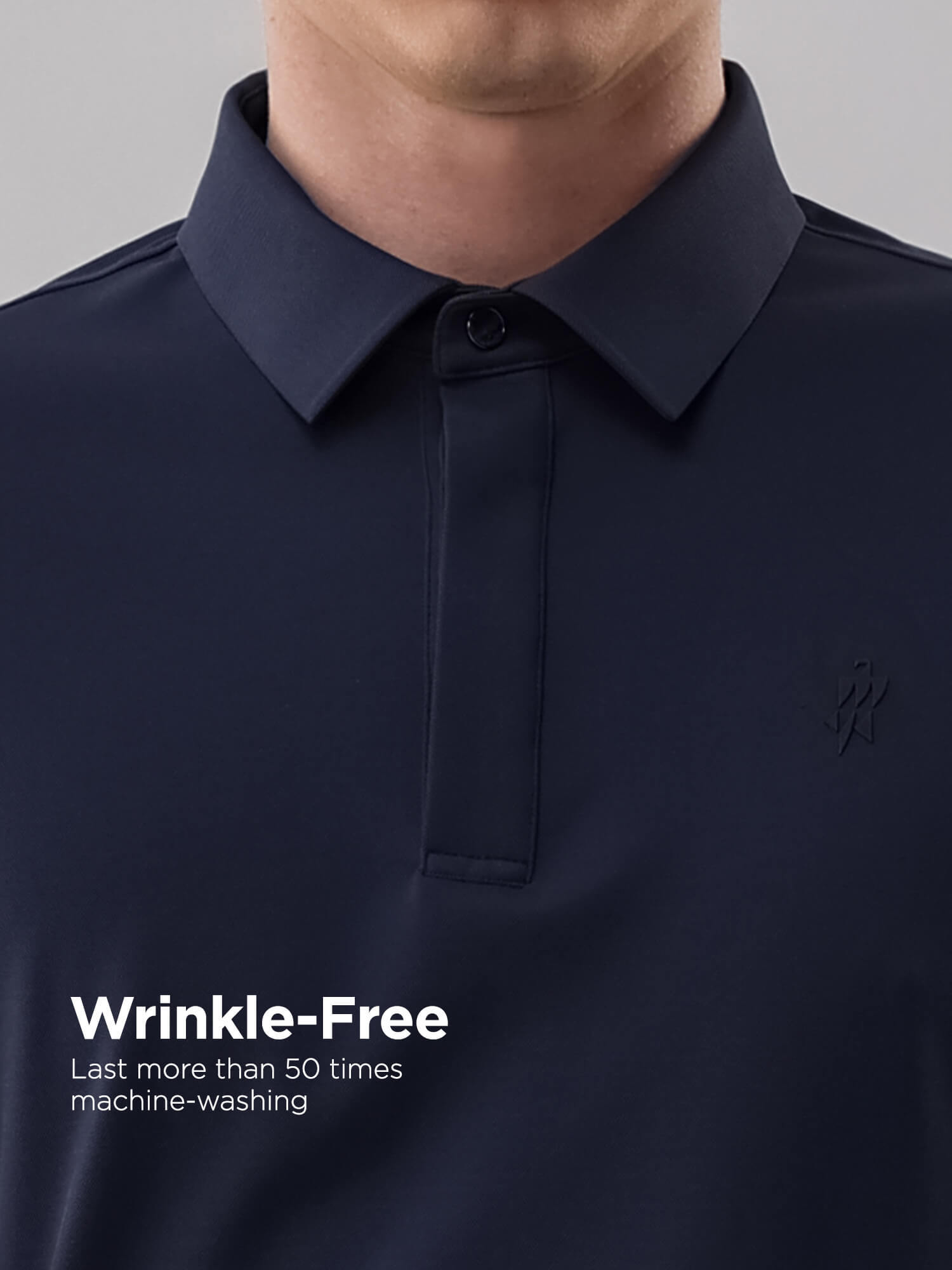 Jasper Navy Blue High-Stretch Polo