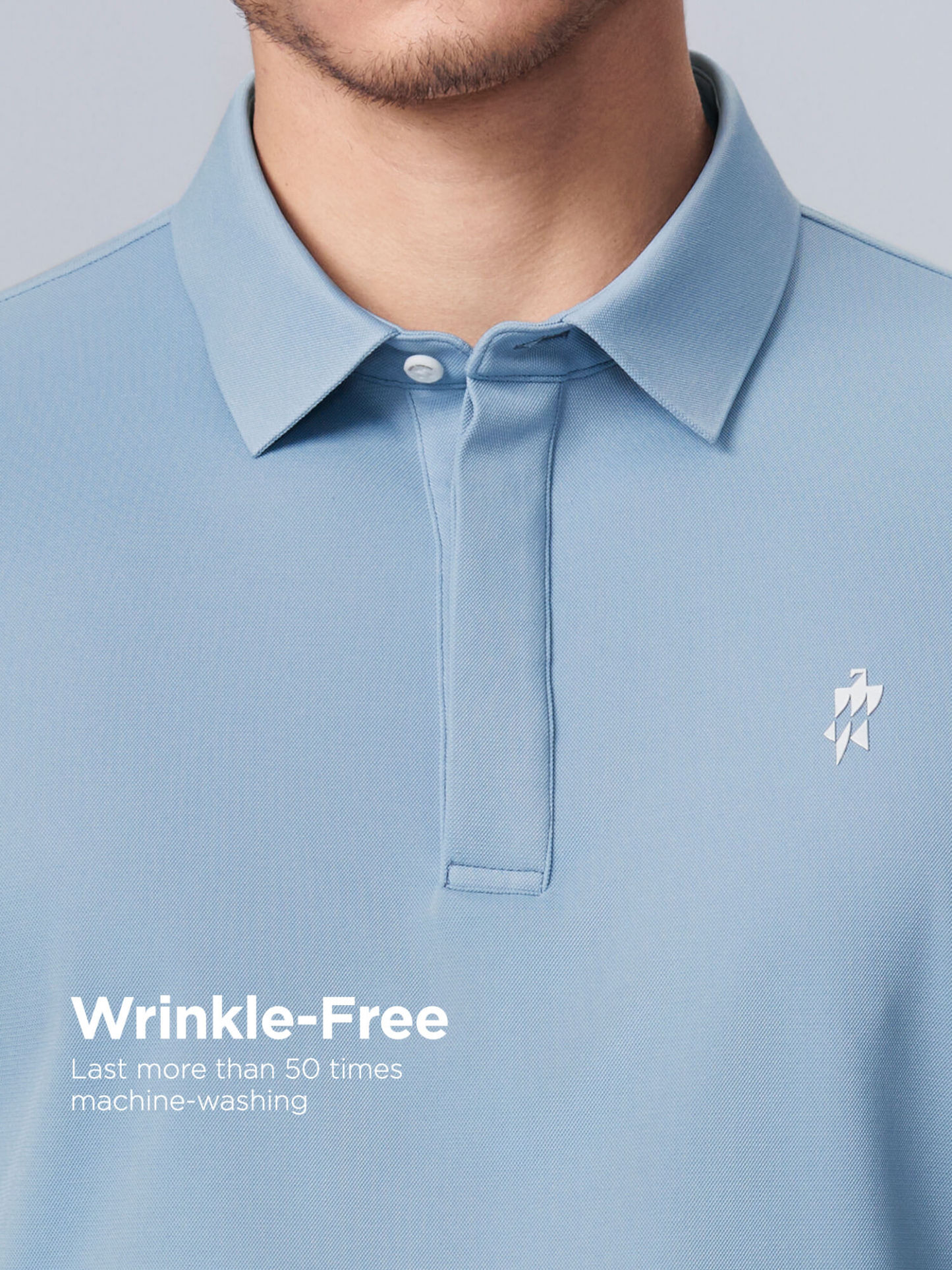 Icy Light Blue High-Stretch Polo