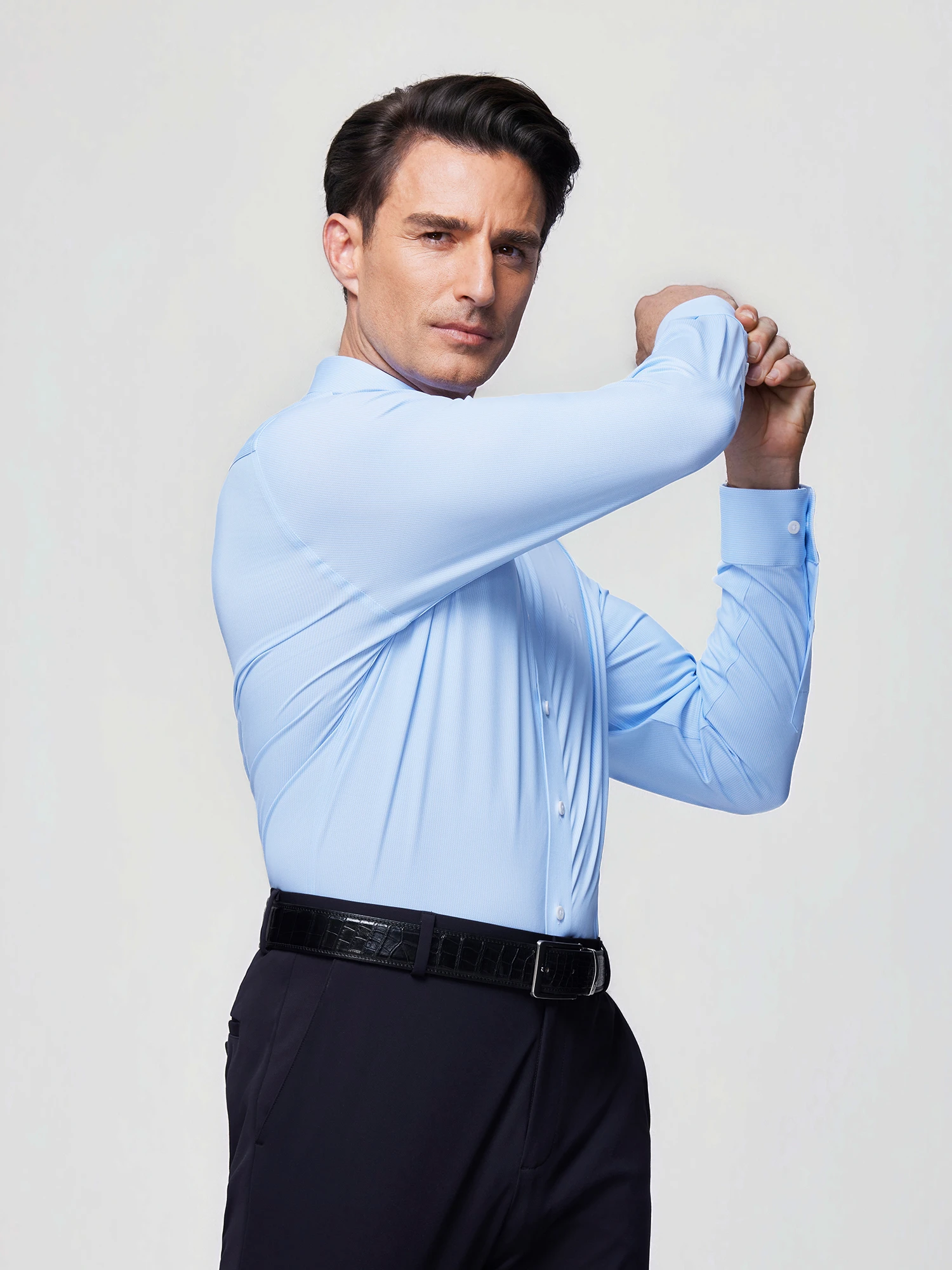 Clear Wave Blue Stripe Stretch Shirt