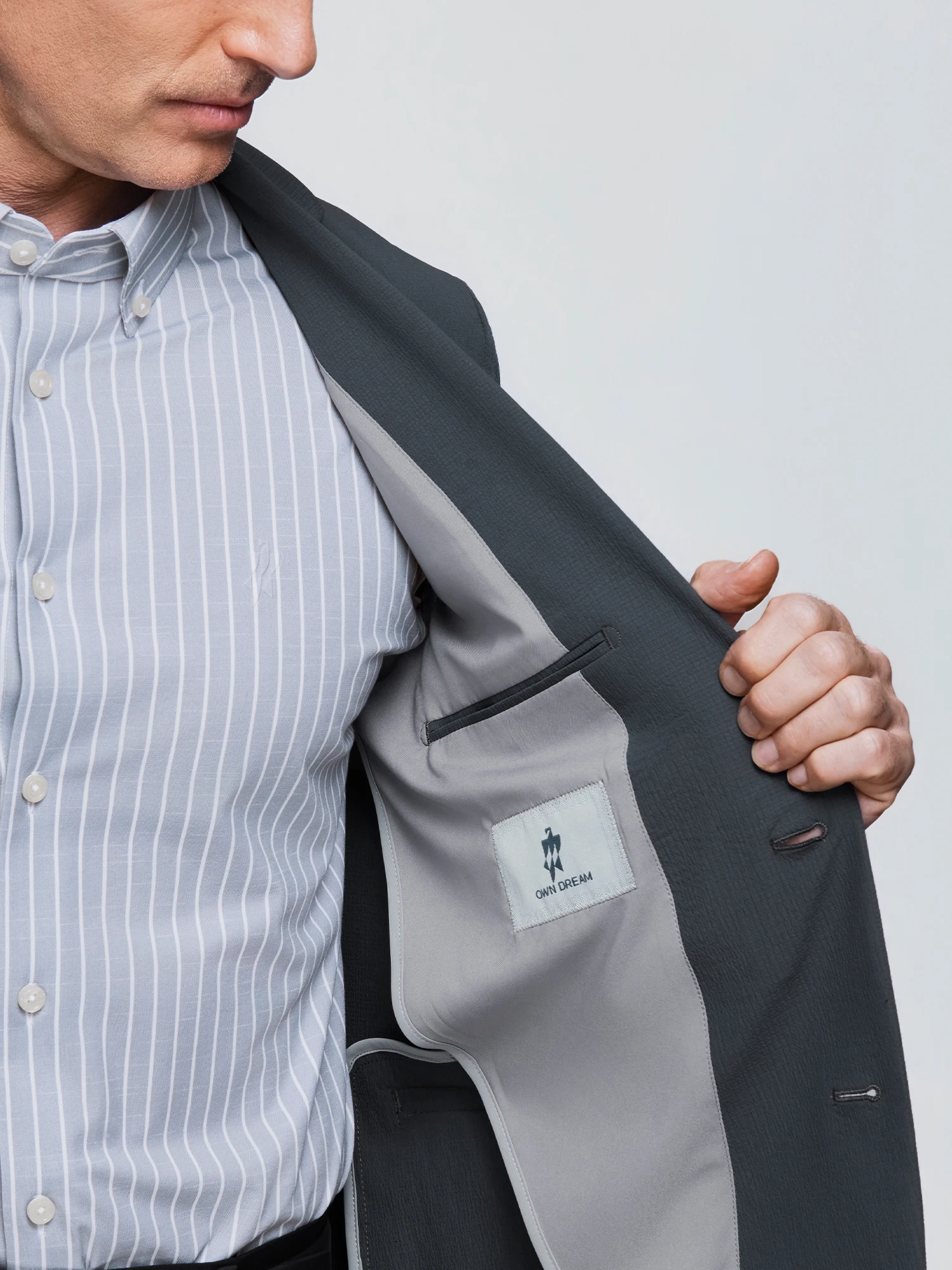 Cloud Gray Stretch Blazer