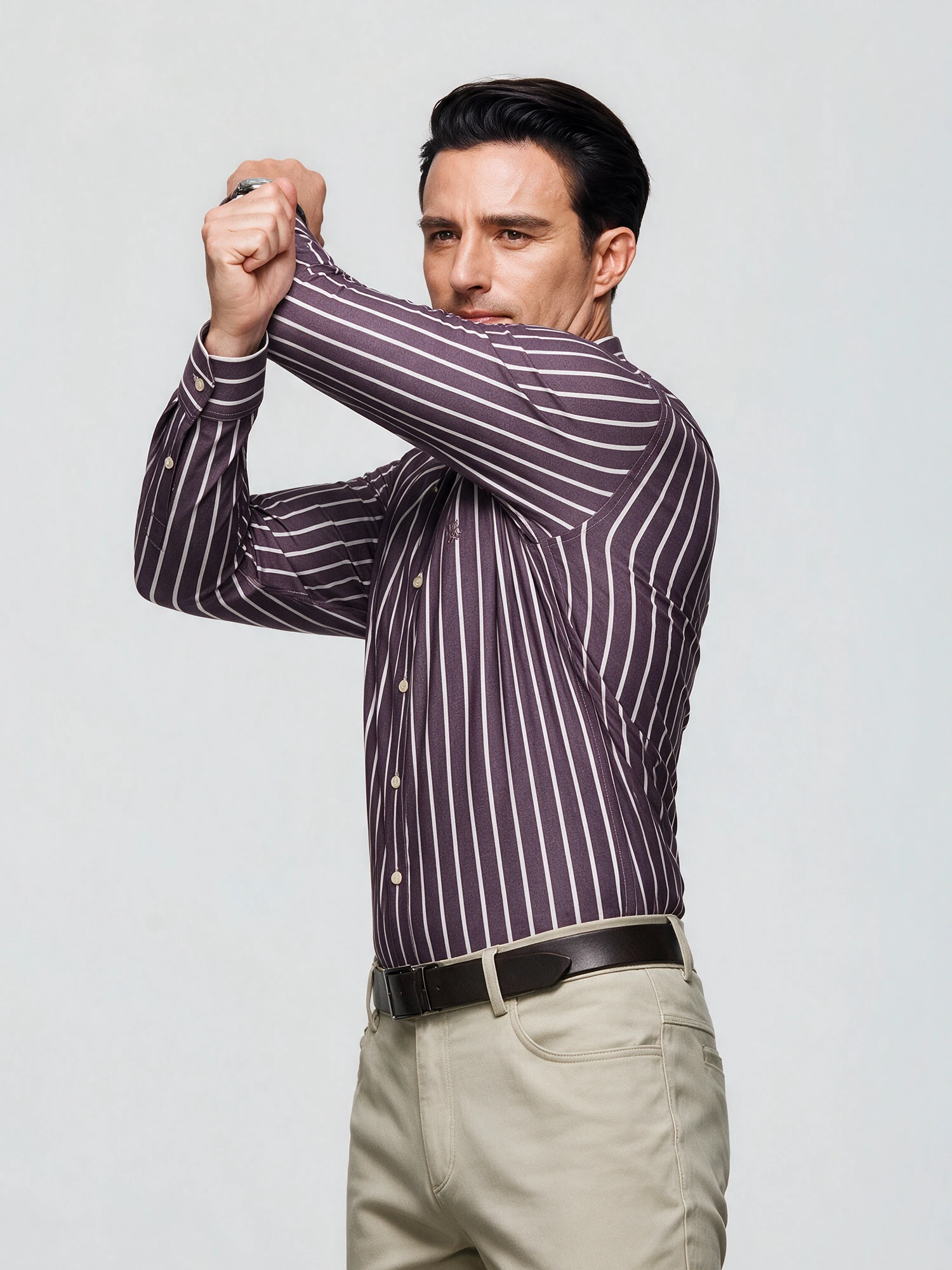 Lavender Stripe Stretch Shirt