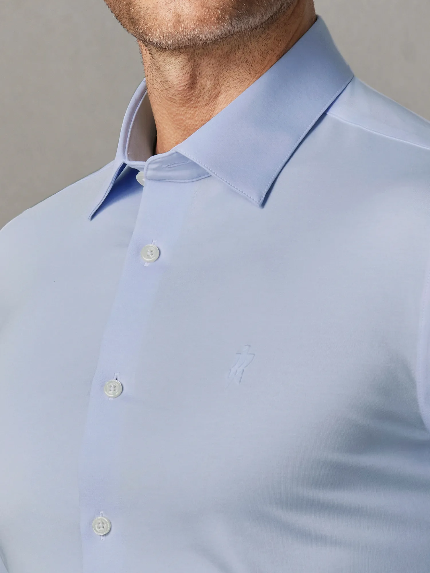 Classic Blue Shirt & Black Pants Set