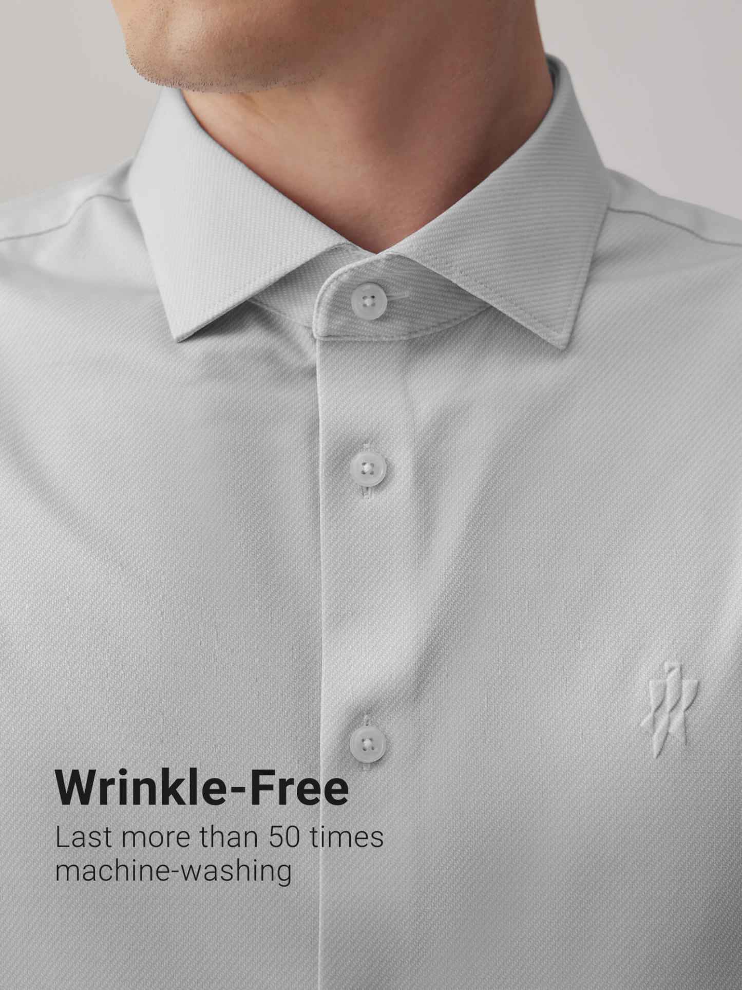 Frost Gray Silk High-Stretch Short-Sleeve Shirt