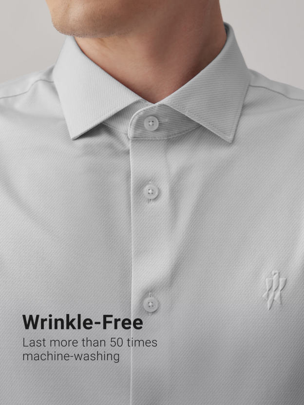 Frost Gray Silk High-Stretch Short-Sleeve Shirt