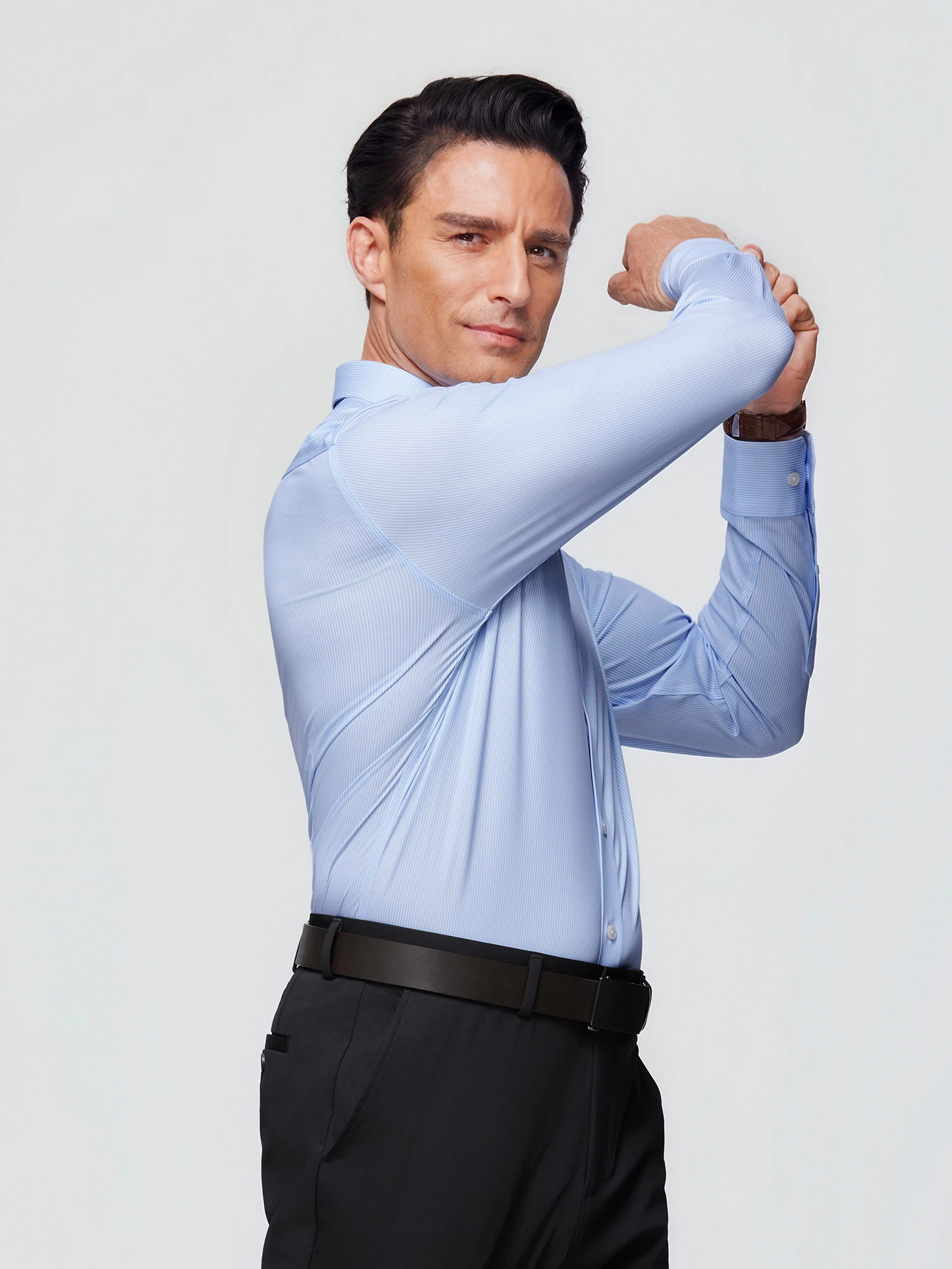 Stream Blue Stripe Stretch Shirt