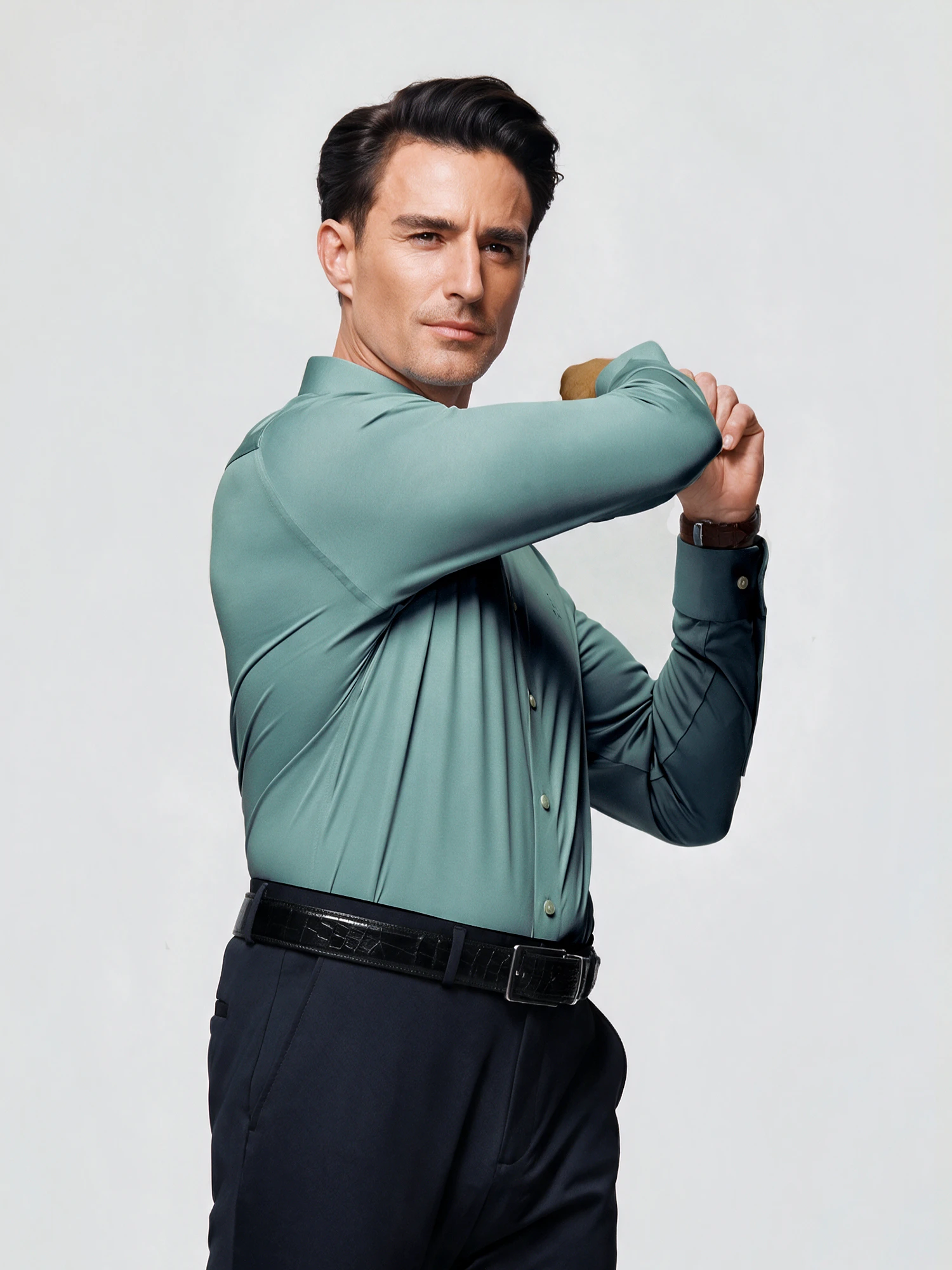 Mist Blue Stretch Shirt