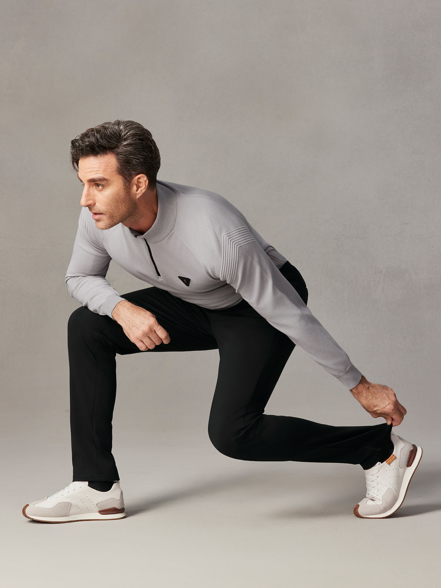 Carbon Black Stretch Pants-Own Dream Shirts-Dress Shirts for Men